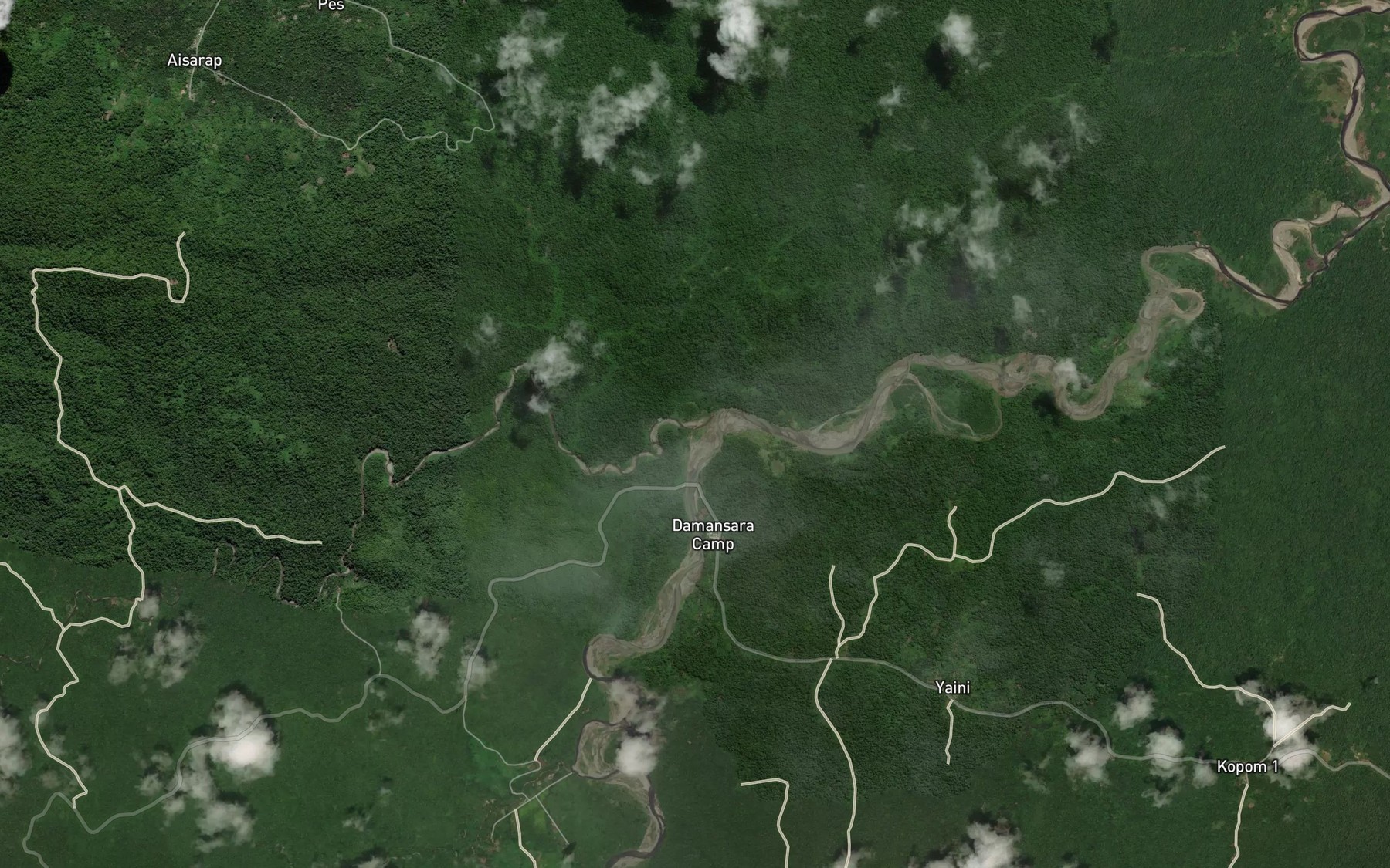 Satellite map of the Wam Creek