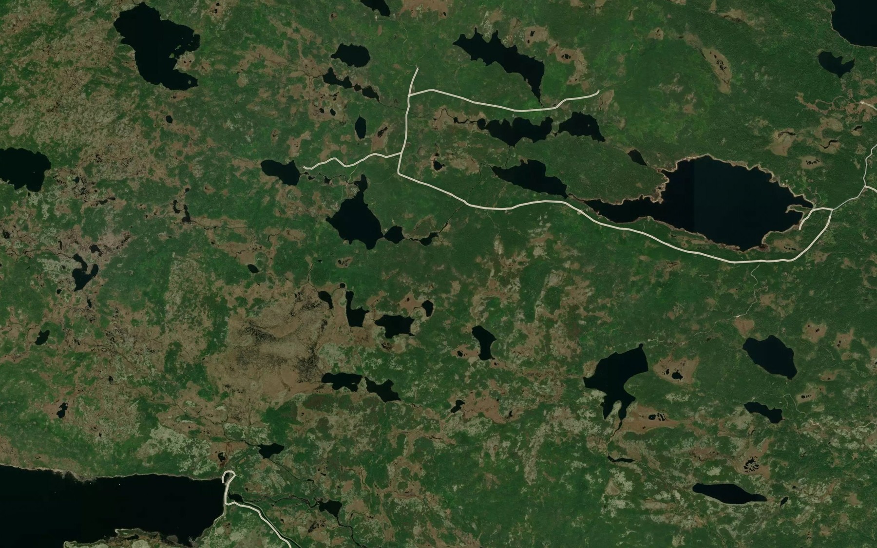 Satellite map of the Chambers Ponds