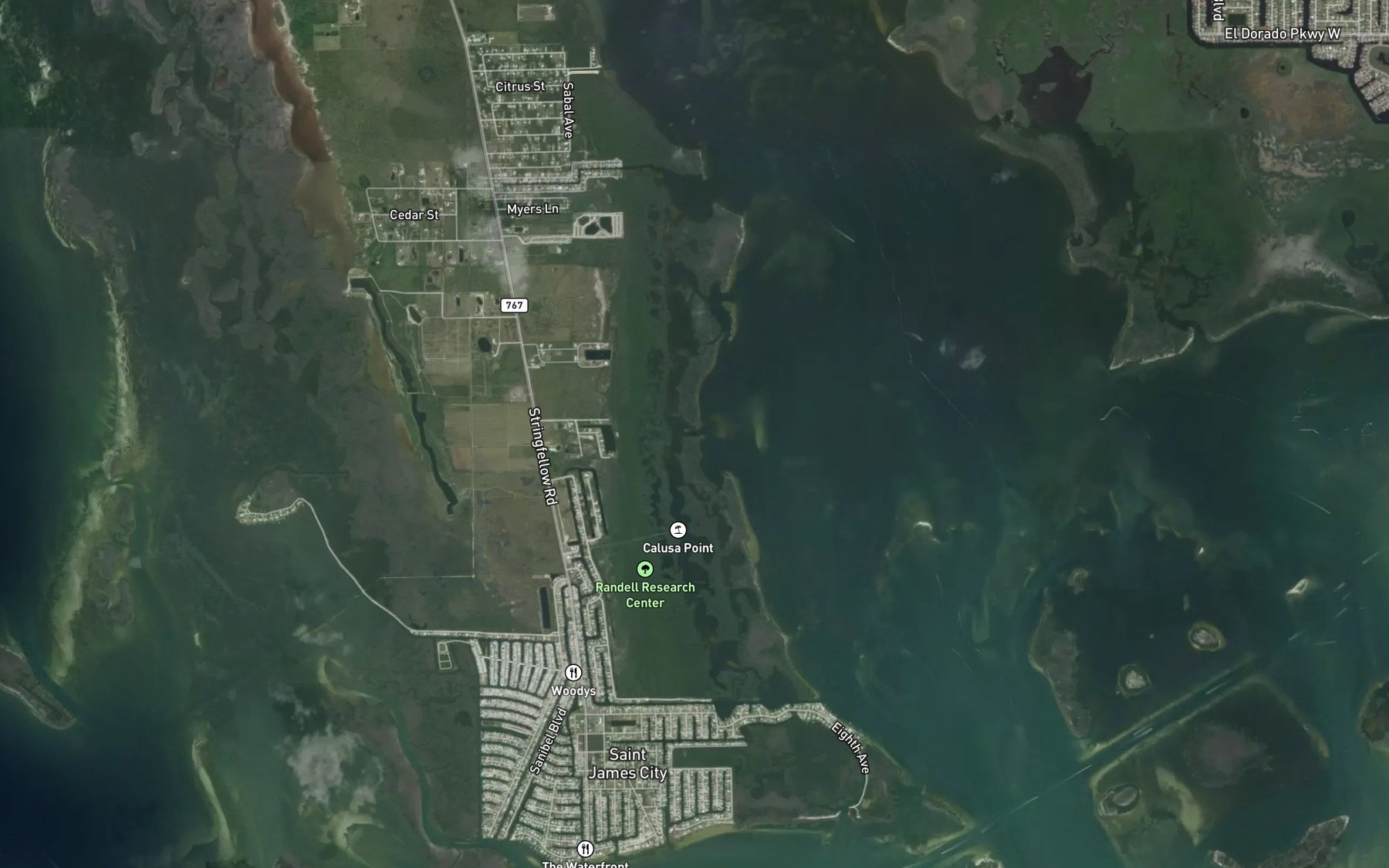 Satellite map of the Rock Hole