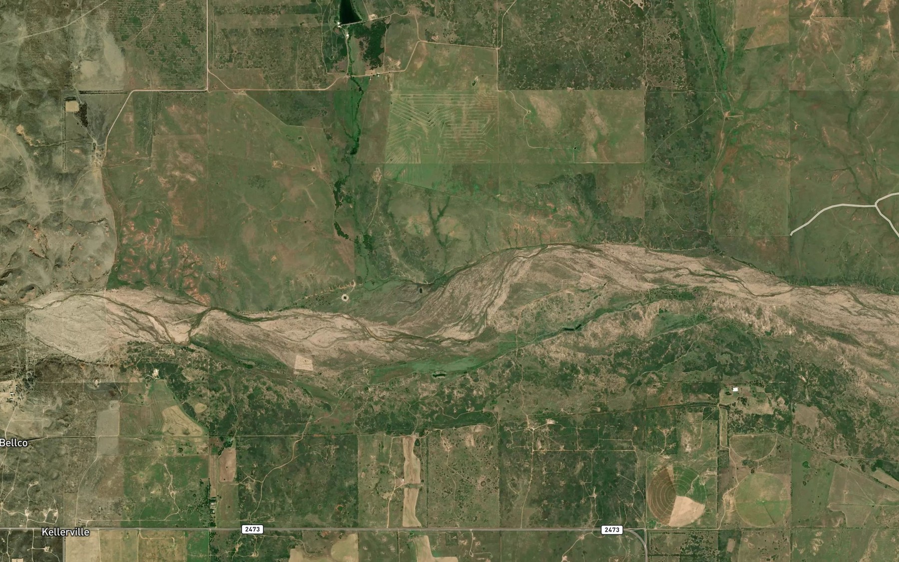 Satellite map of the Spring Creek