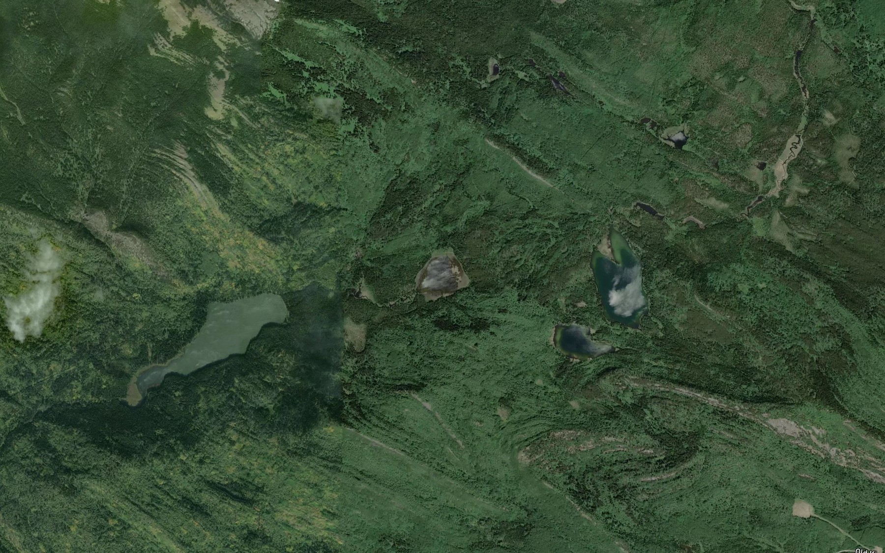 Satellite map of the Upper Quintette Lake