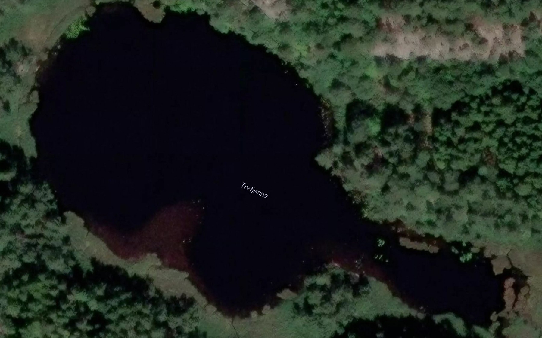 Satellite map of the Nedre Tretjonn