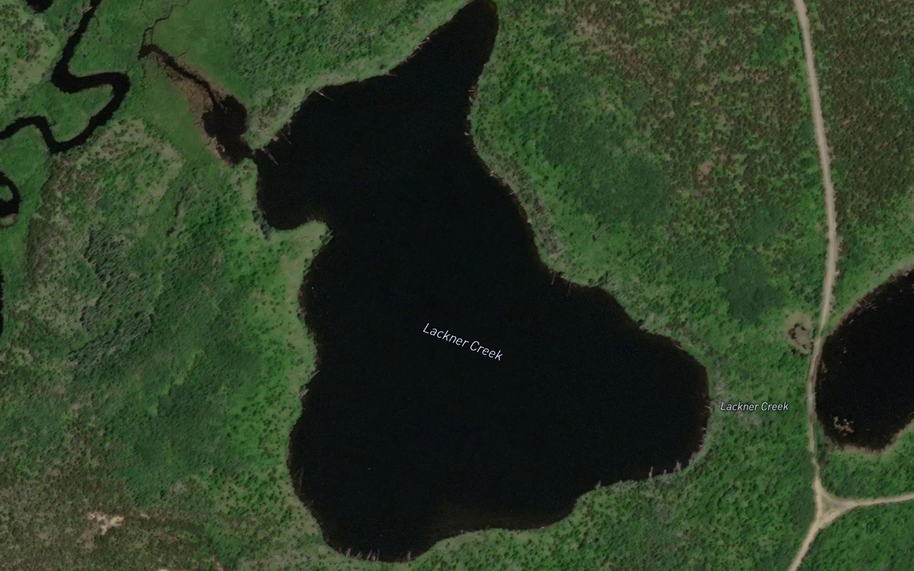 Satellite map of the Lackner Creek