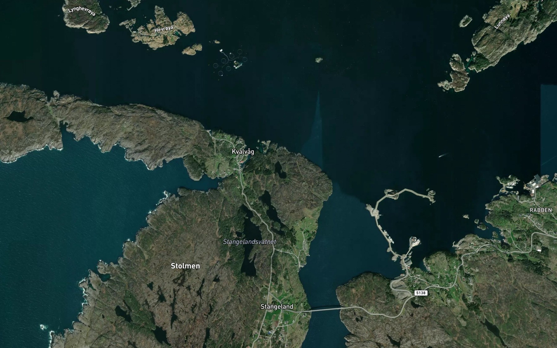 Satellite map of the Kandelevatn
