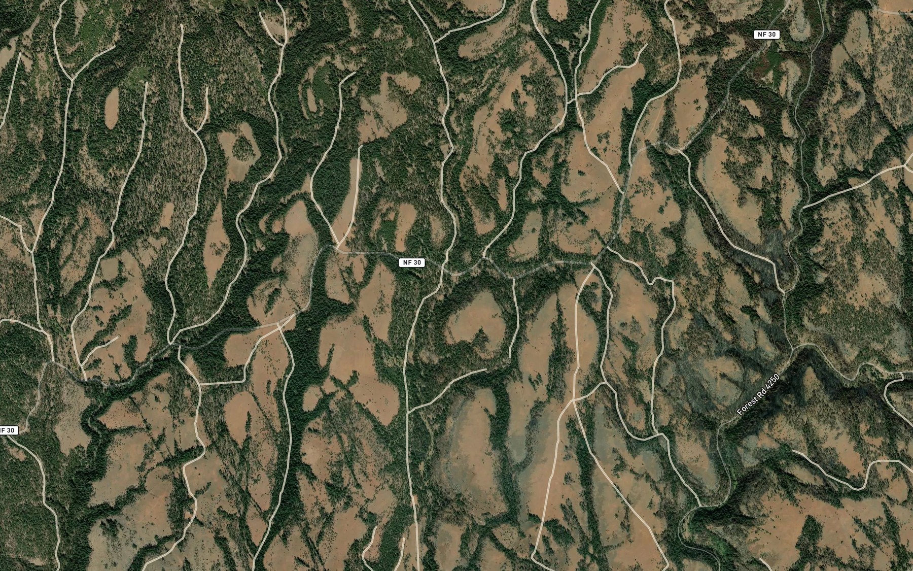 Satellite map of the East Fork Crazy Creek