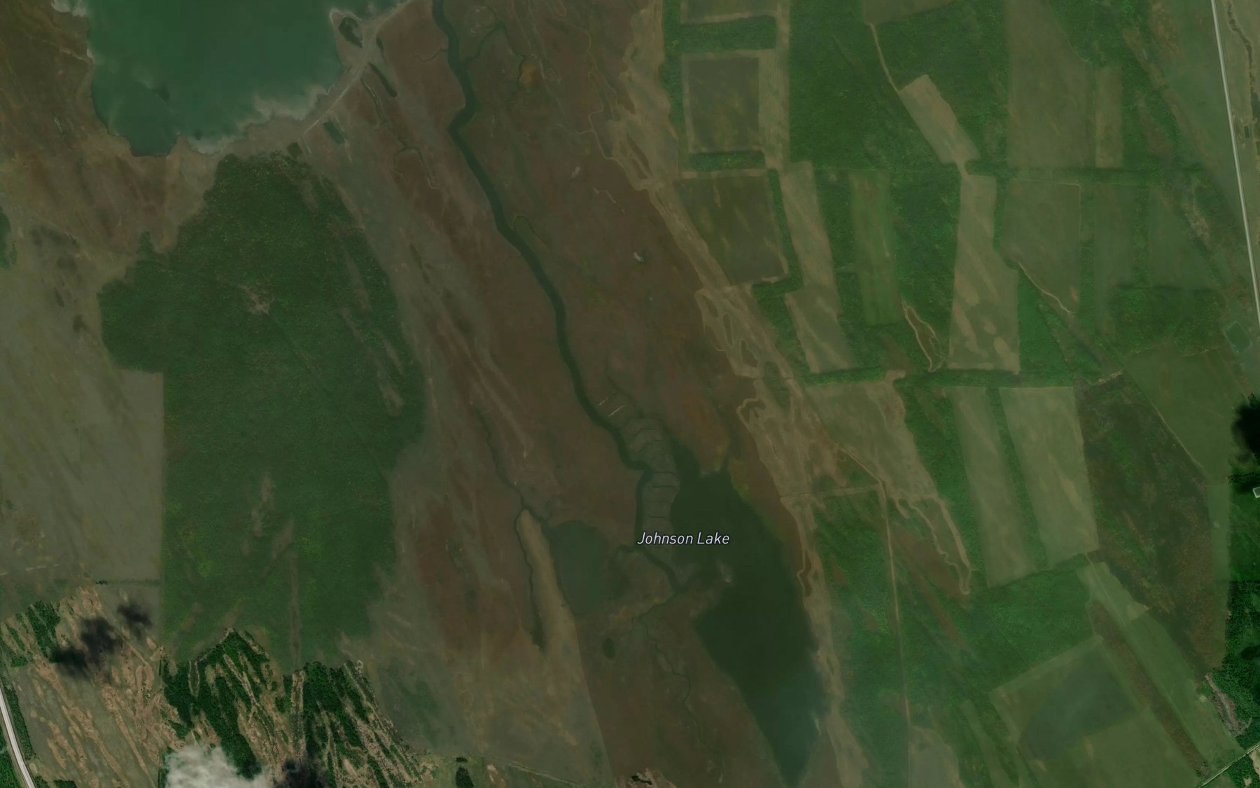 Satellite map of the Johnson Lake