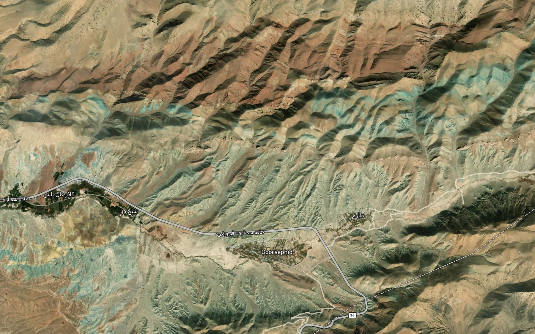 Satellite map of the Kabud Darreh