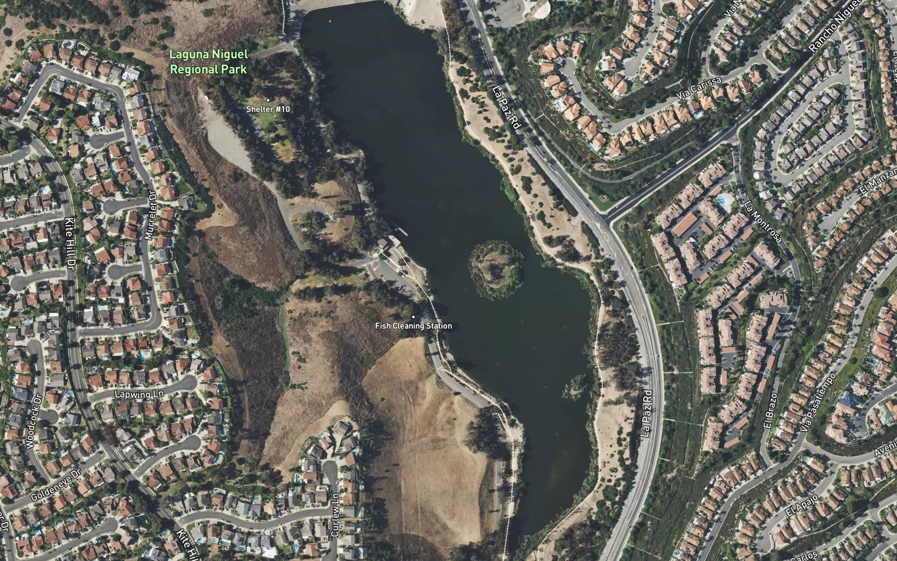 Satellite map of the Sulphur Creek Reservoir