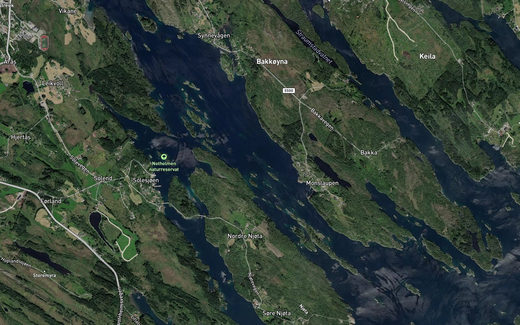 Satellite map of the Mongslaupen
