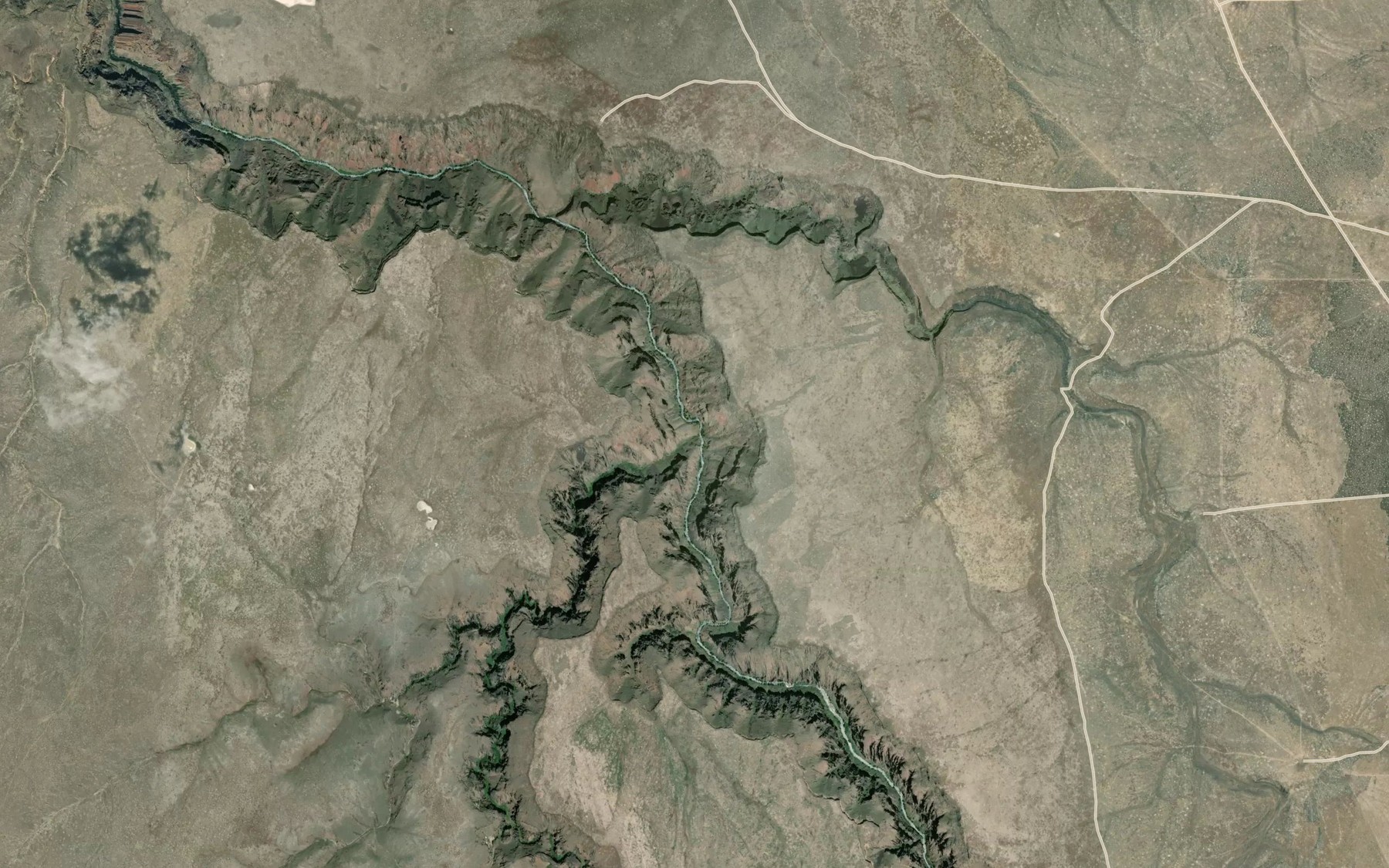 Satellite map of the Cougar Creek