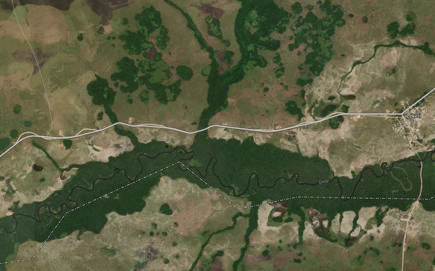 Satellite map of the Ngobou