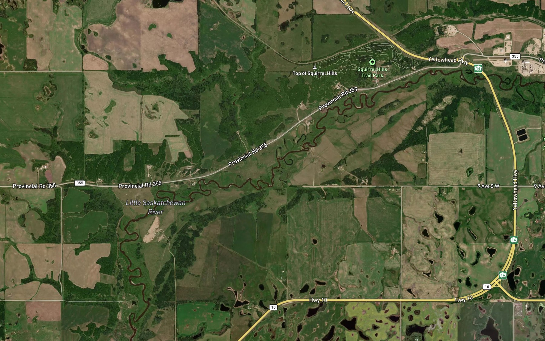 Satellite map of the West Spring Creek
