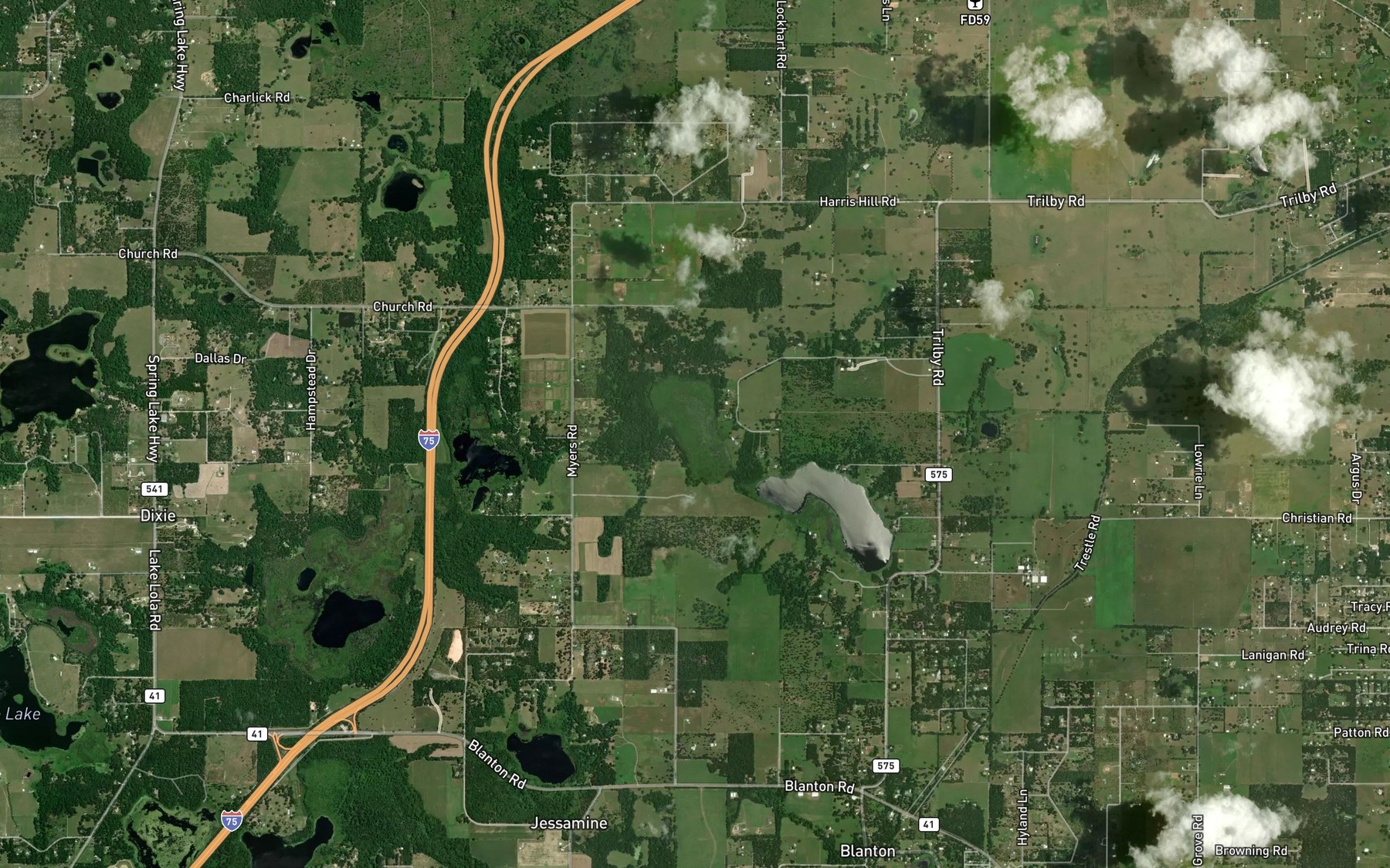 Satellite map of the Flag Pond