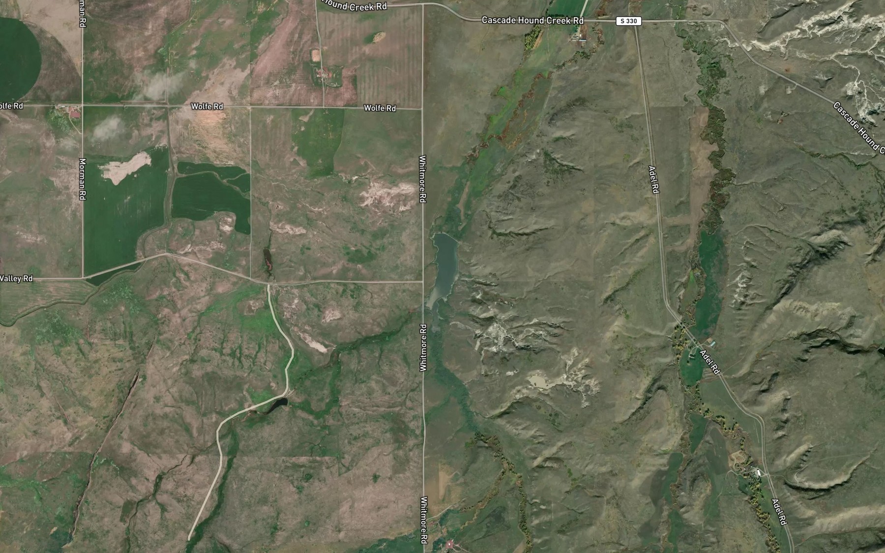 Satellite map of the Gollaher Reservoir