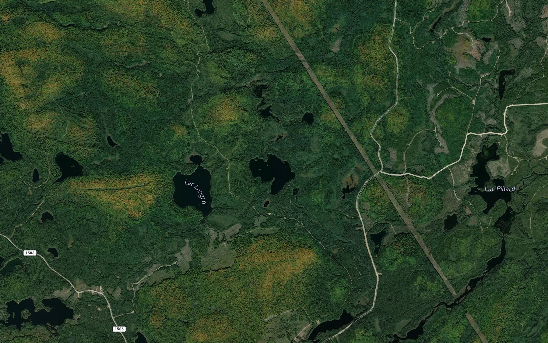 Satellite map of the Lac D'Aragon