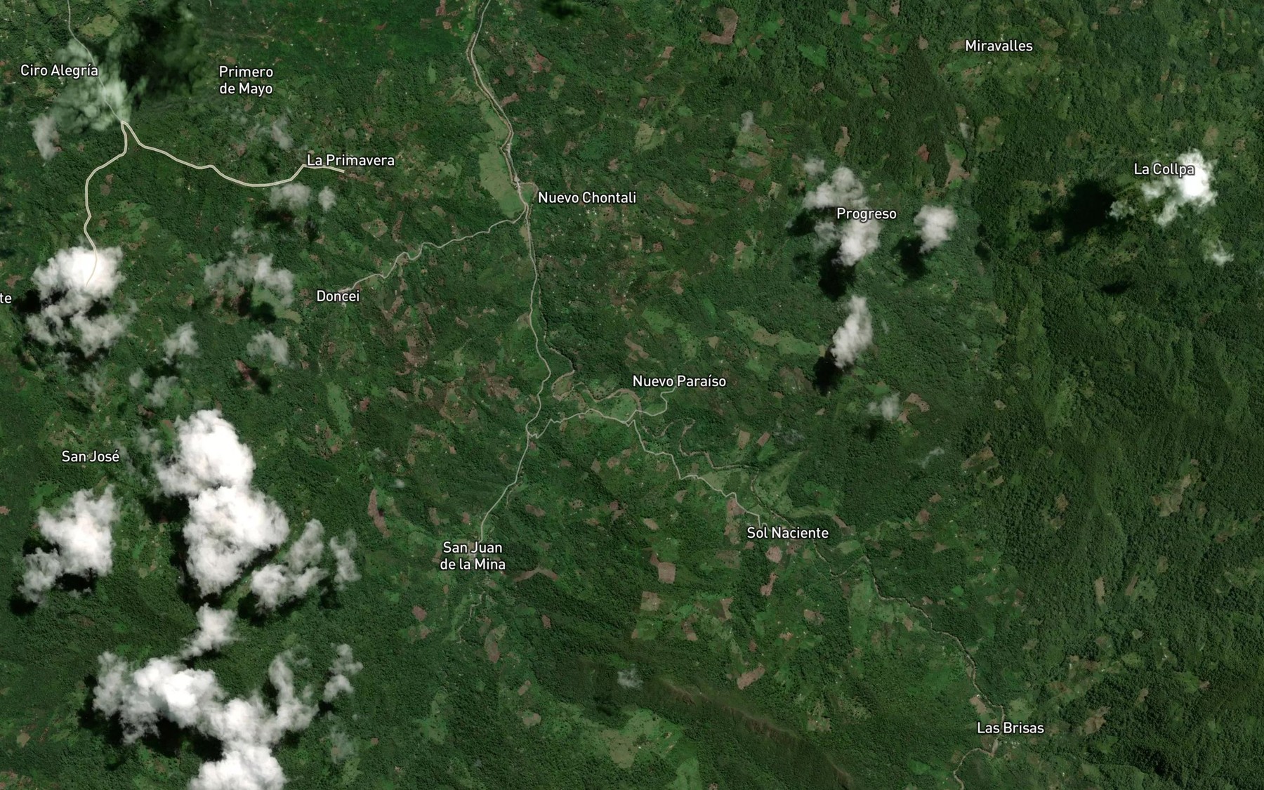 Satellite map of the Quebrada La Coca