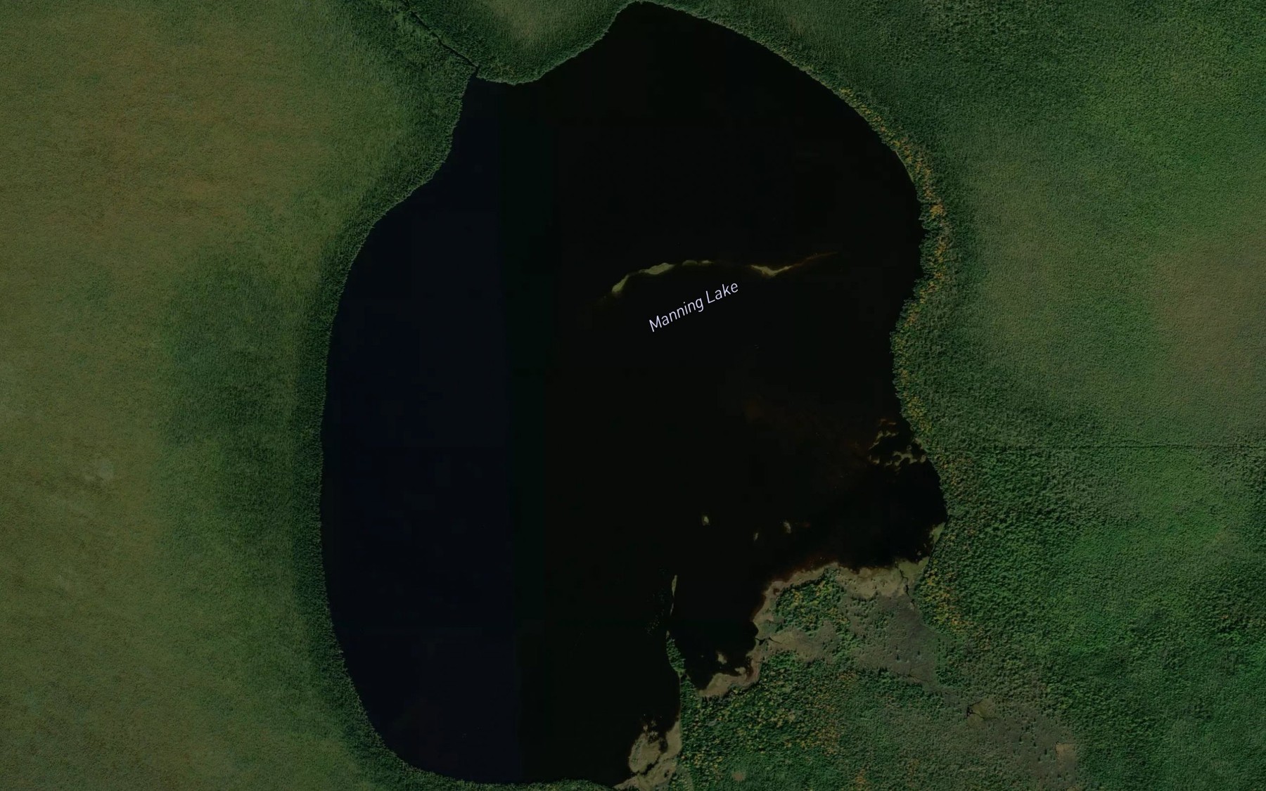 Satellite map of the Manning Lake