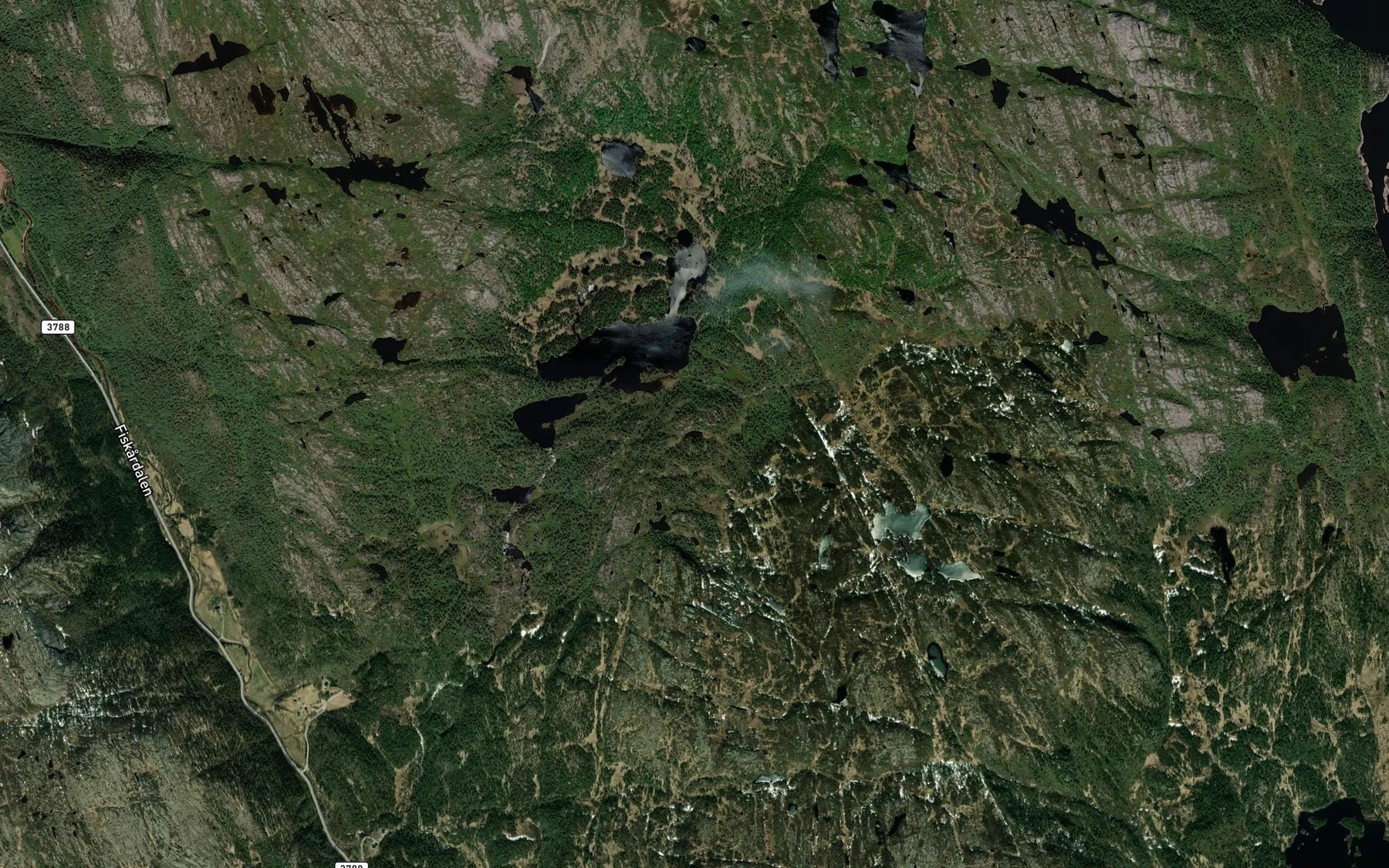 Satellite map of the Tjonnae pa Langedalen