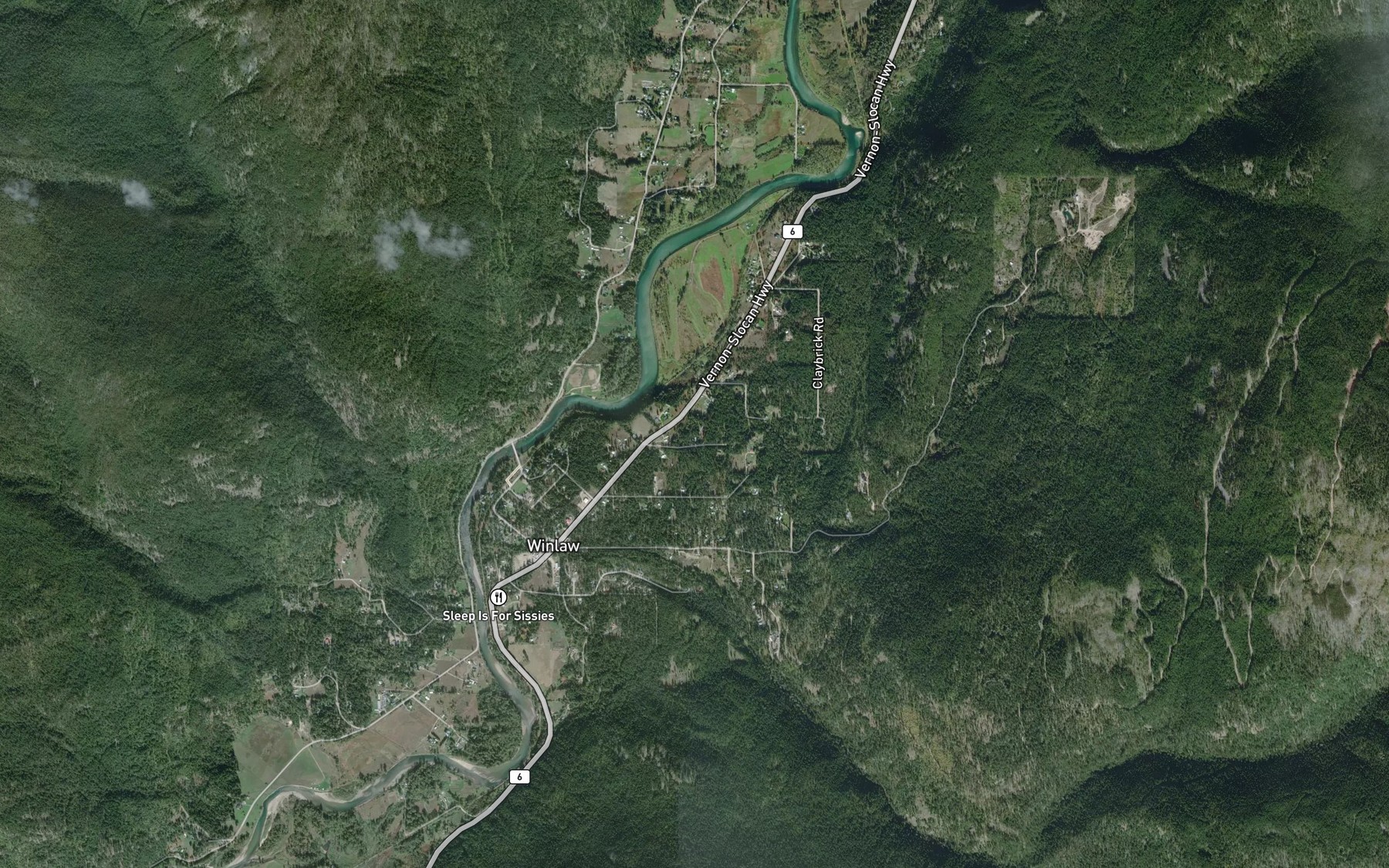 Satellite map of the Dumont Creek