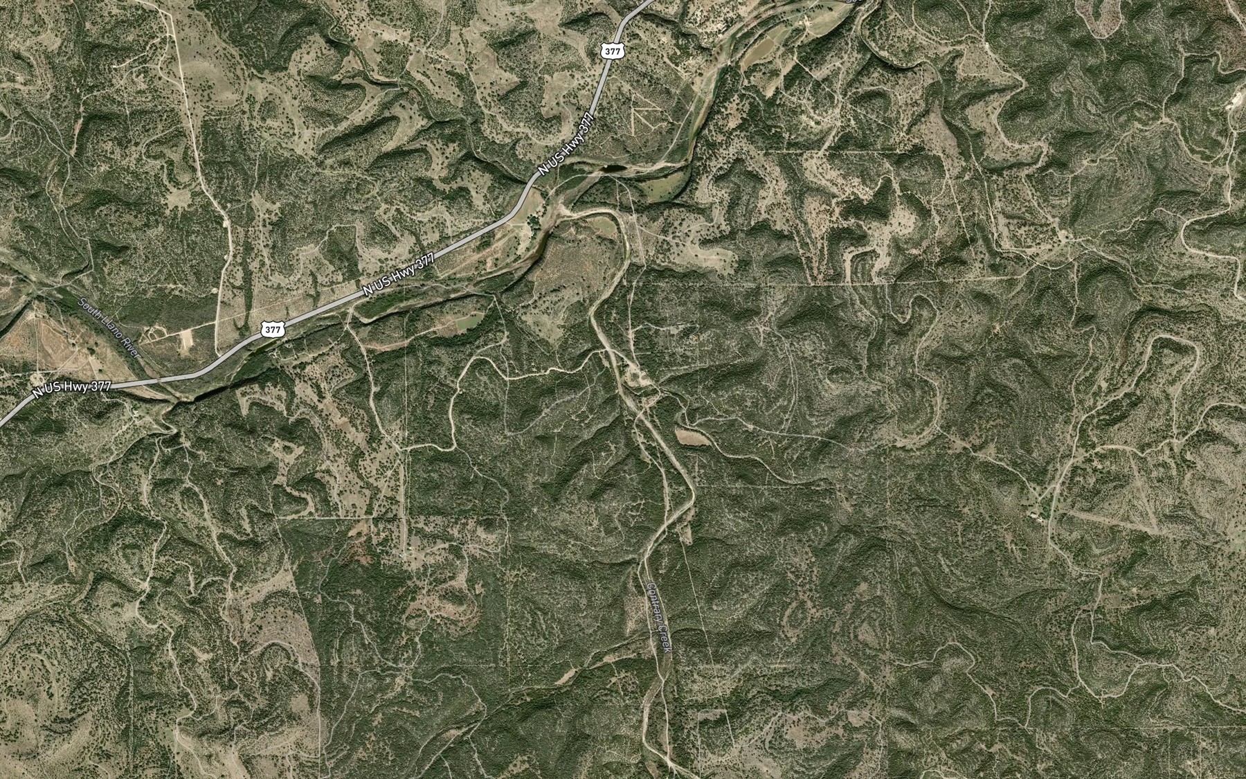 Satellite map of the Bradford Creek