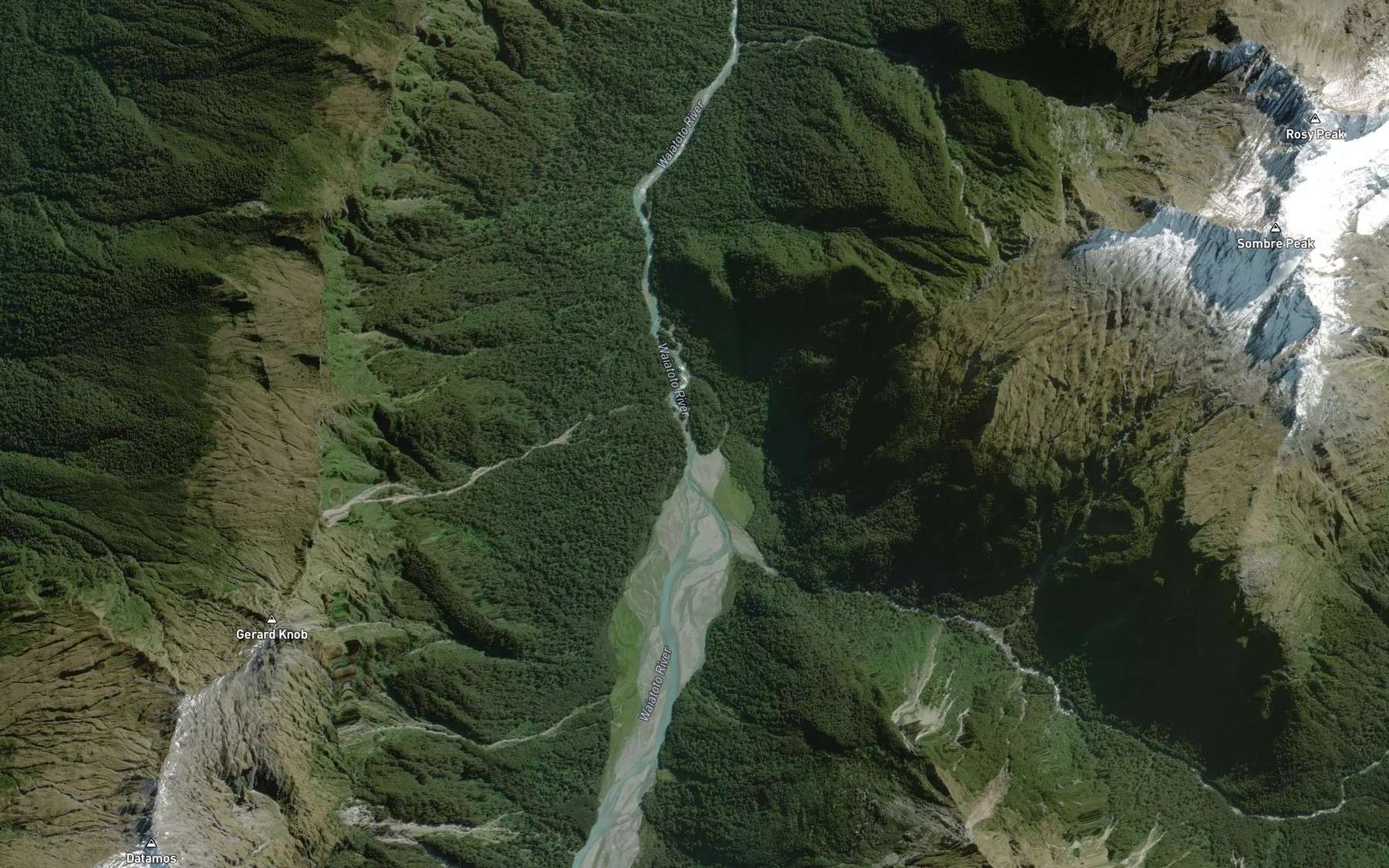 Satellite map of the Roaring Creek