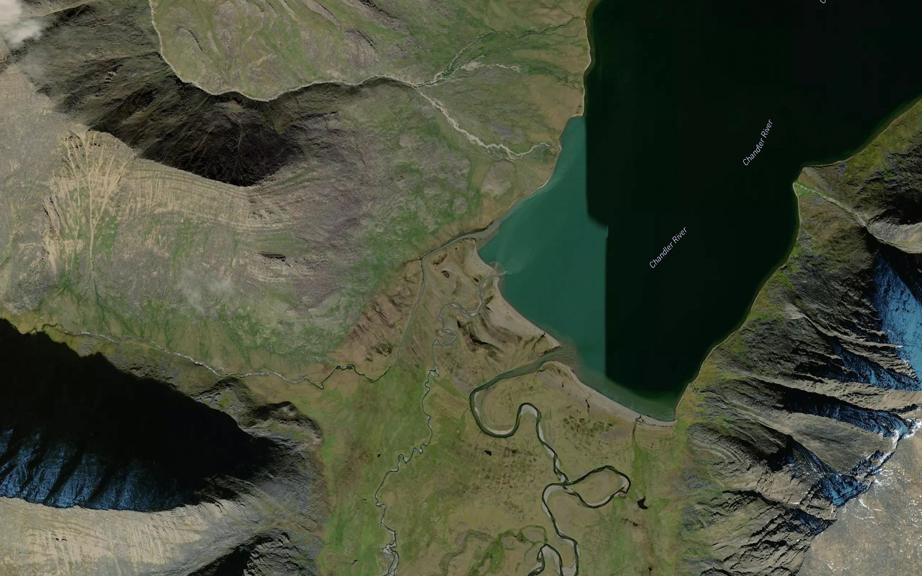 Satellite map of the Iklauyaurak Creek