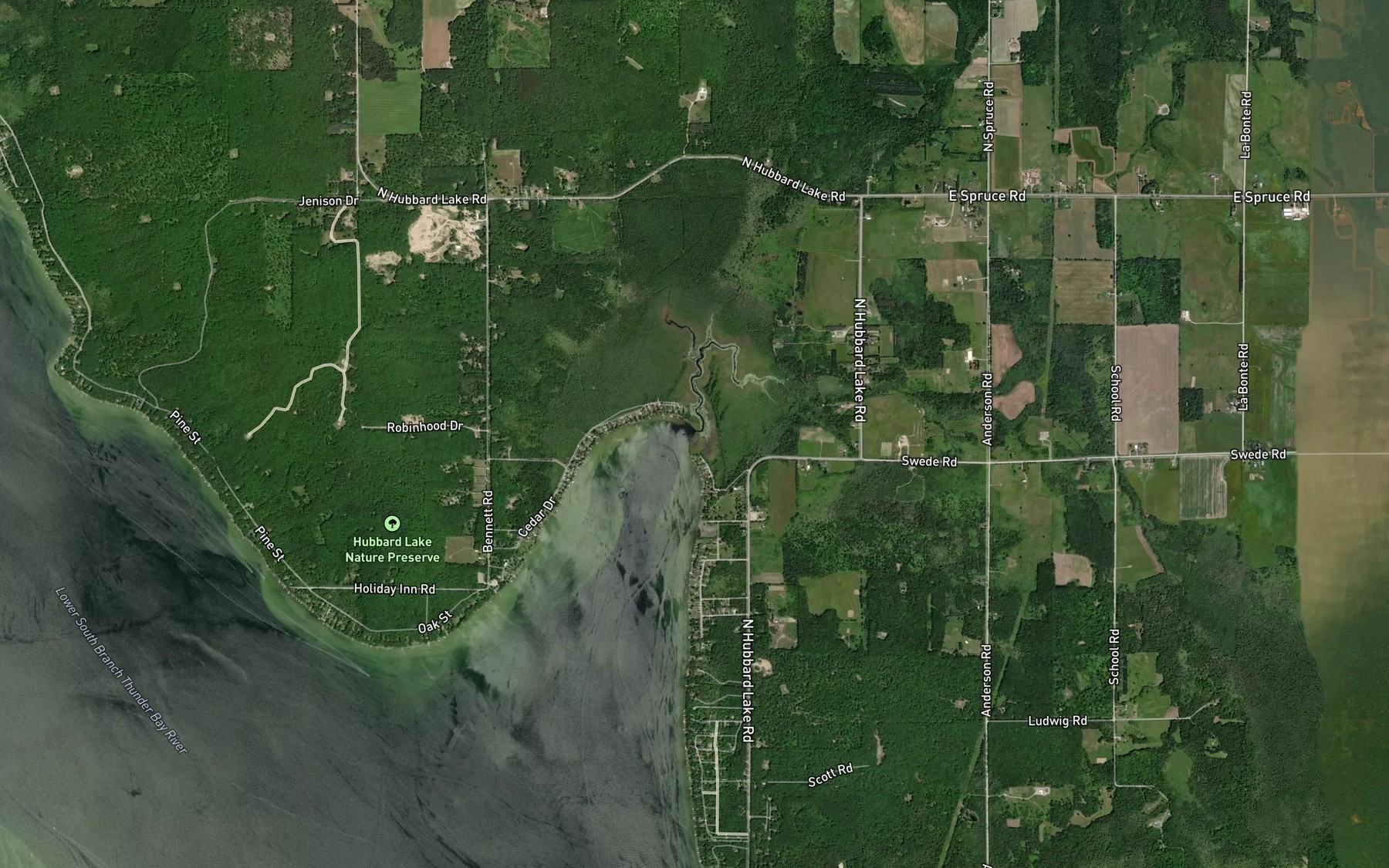 Satellite map of the Holcomb Creek