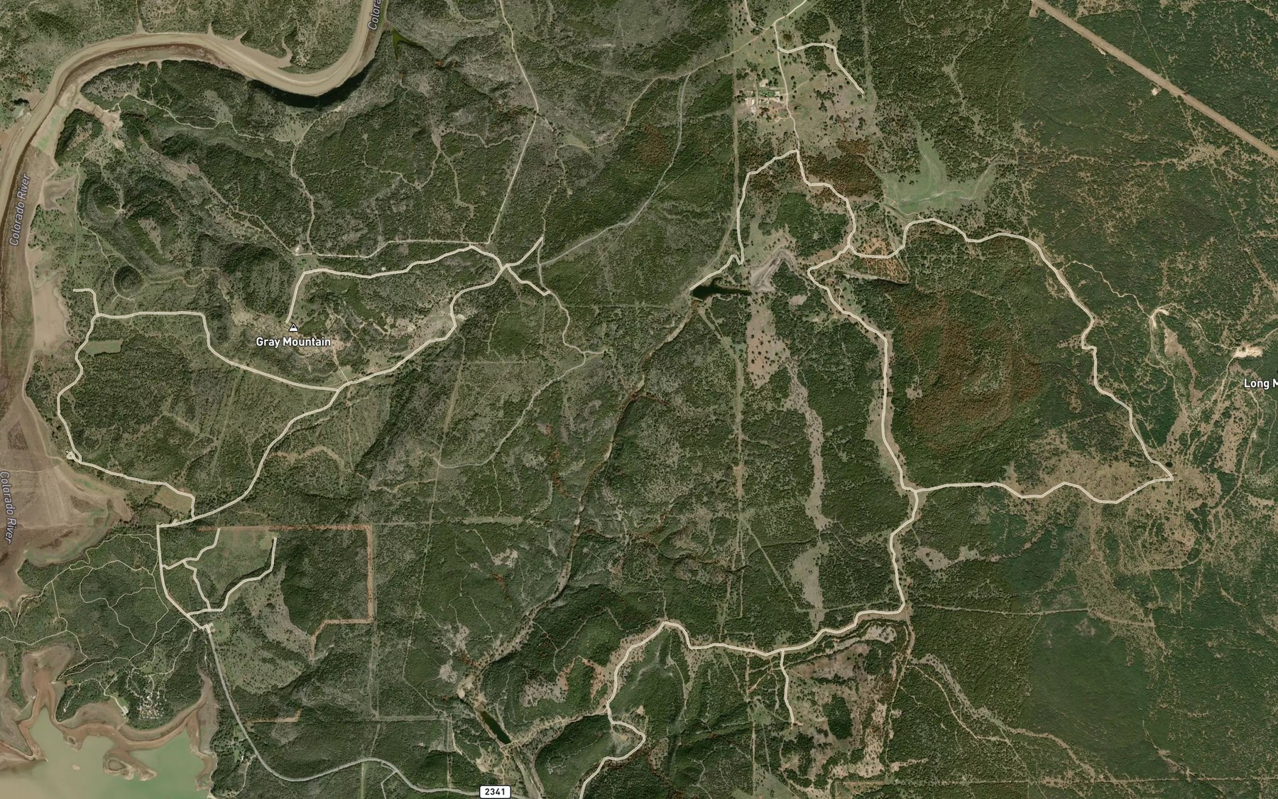 Satellite map of the Bee Creek