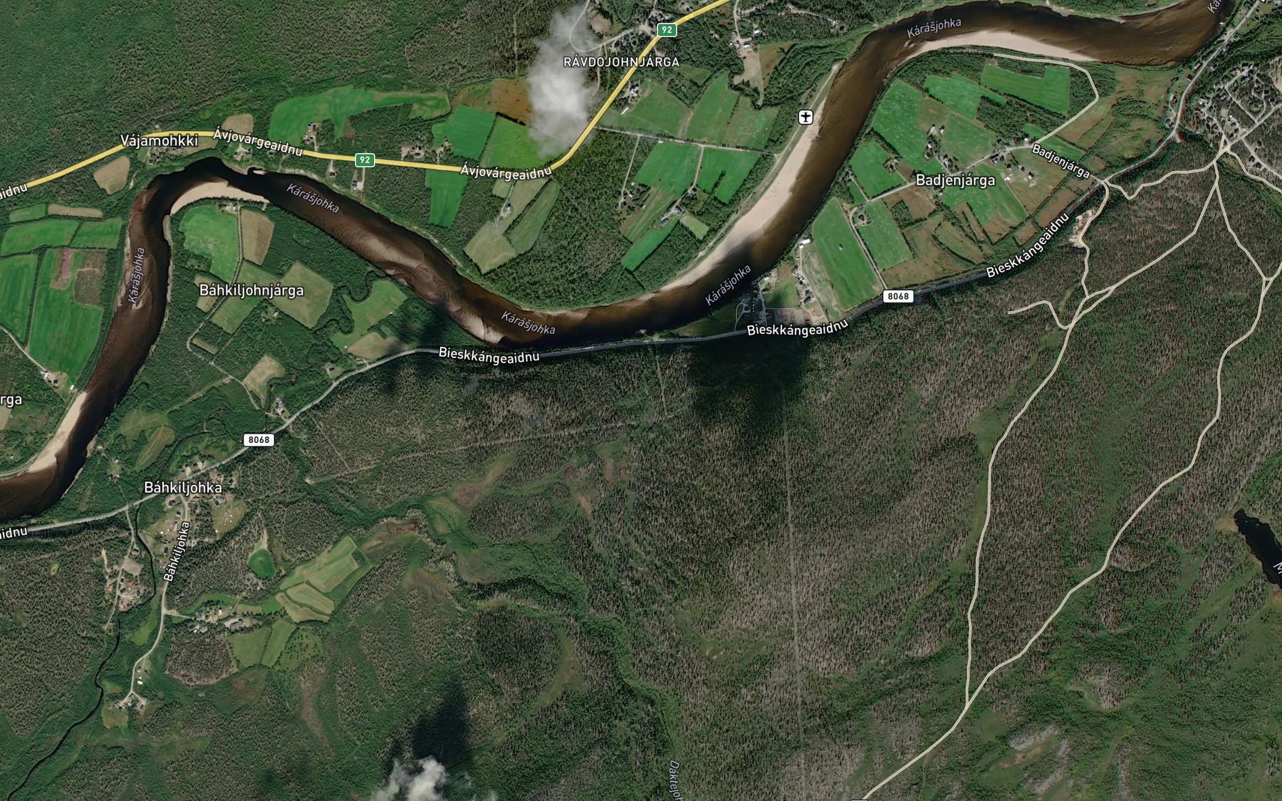 Satellite map of the Giemajogas
