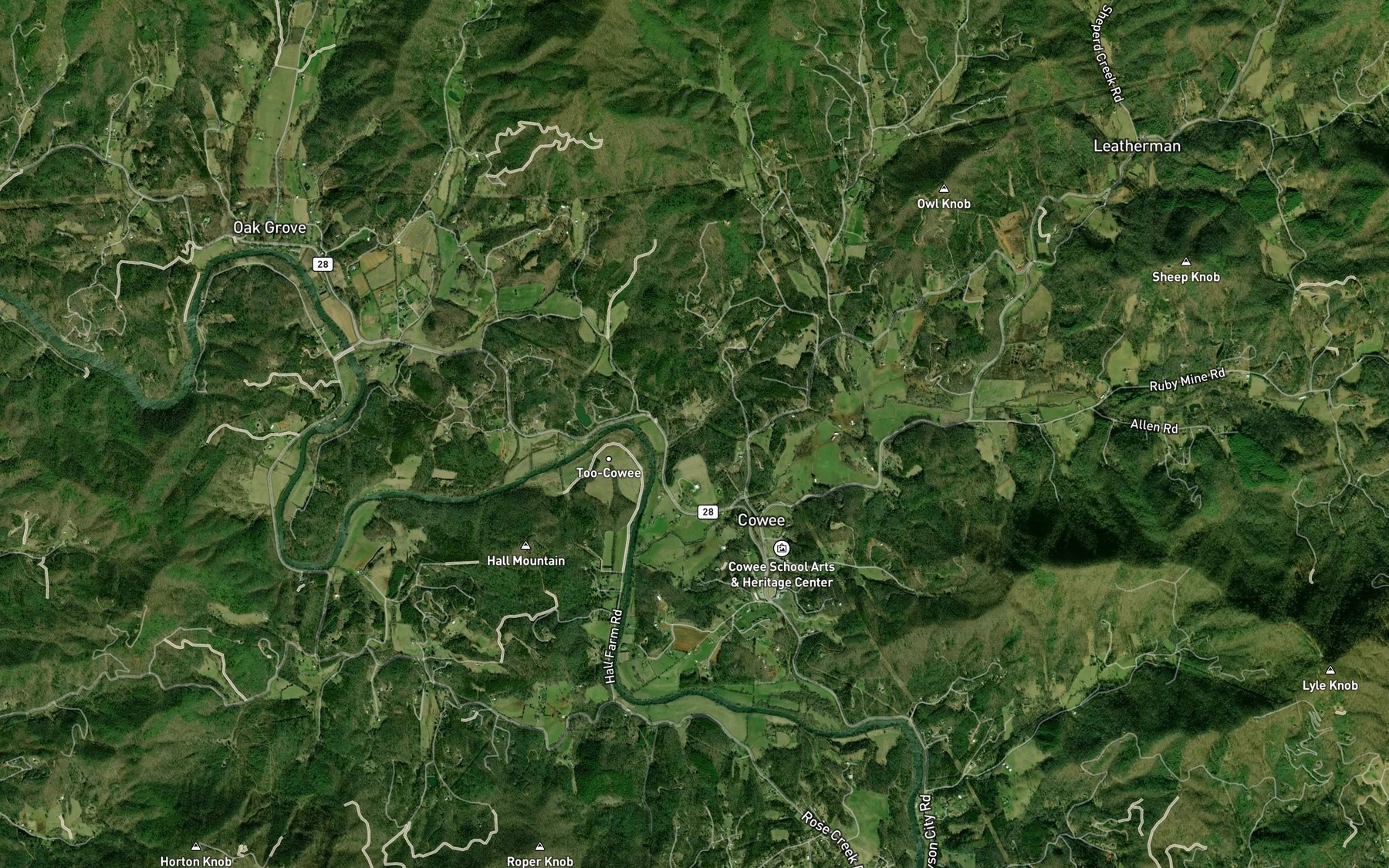 Satellite map of the Pyle Lake