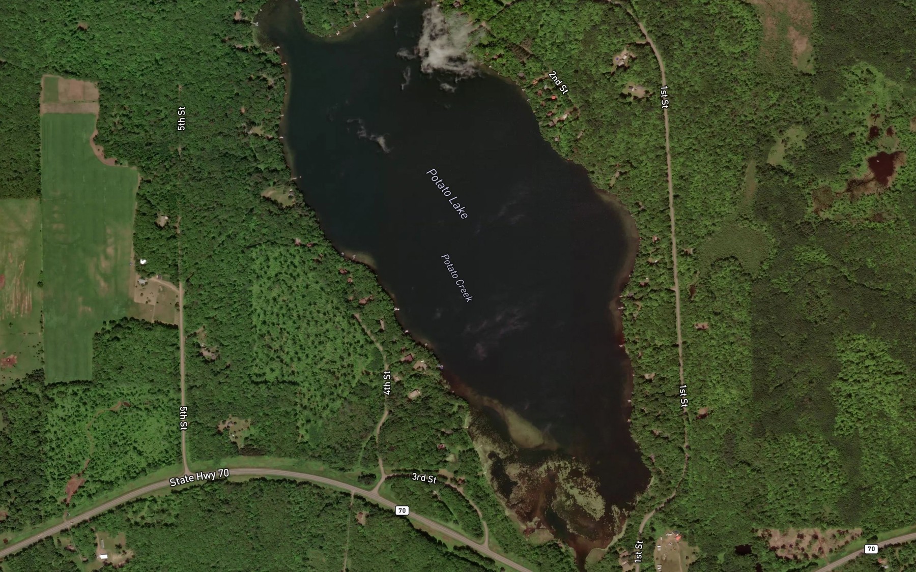 Satellite map of the Potato Lake