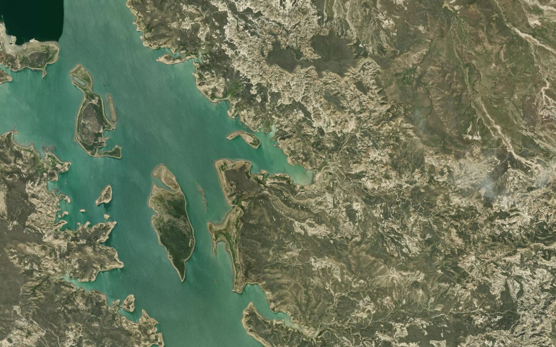 Satellite map of the Bug Creek Bay