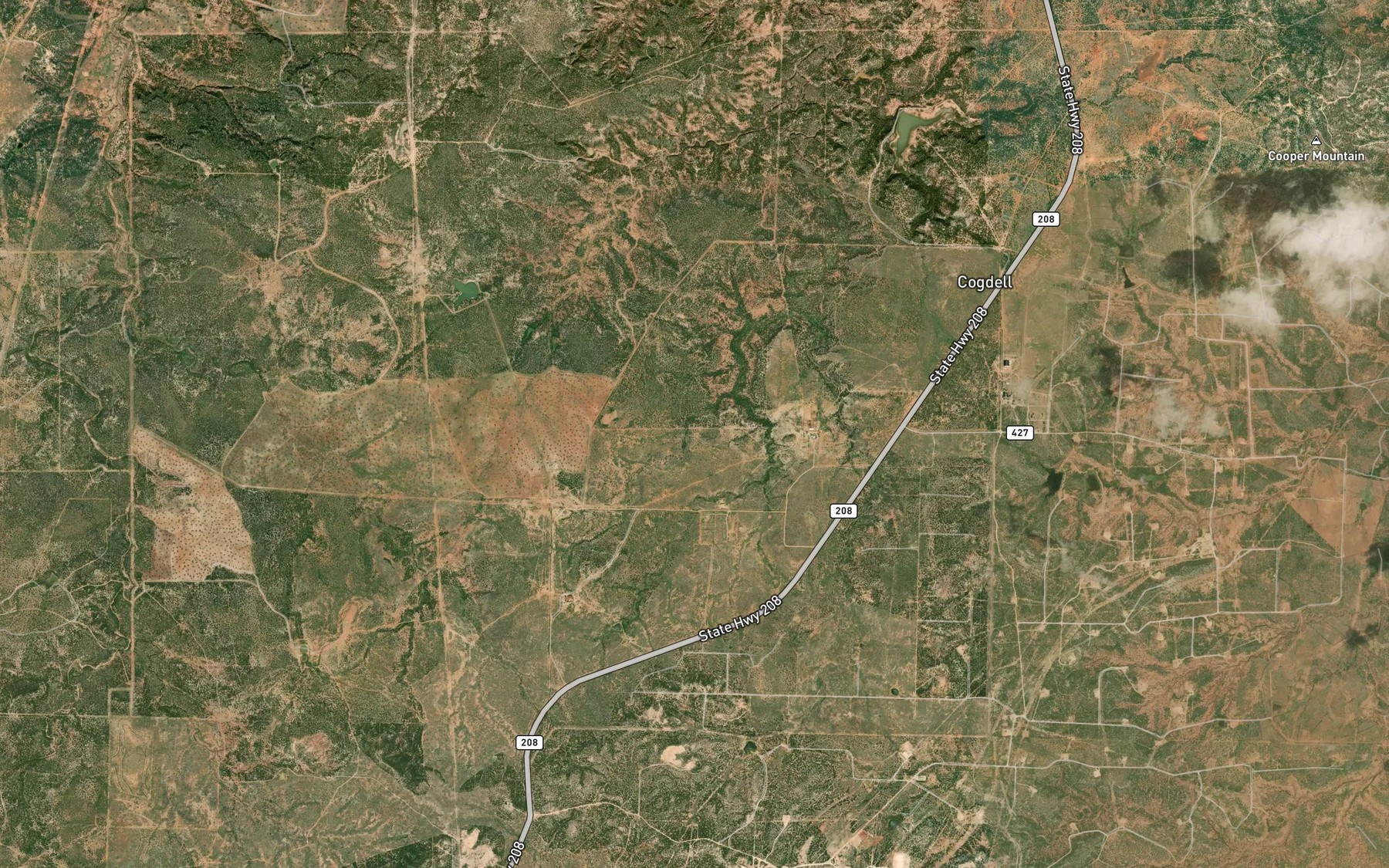 Satellite map of the Elkins Springs