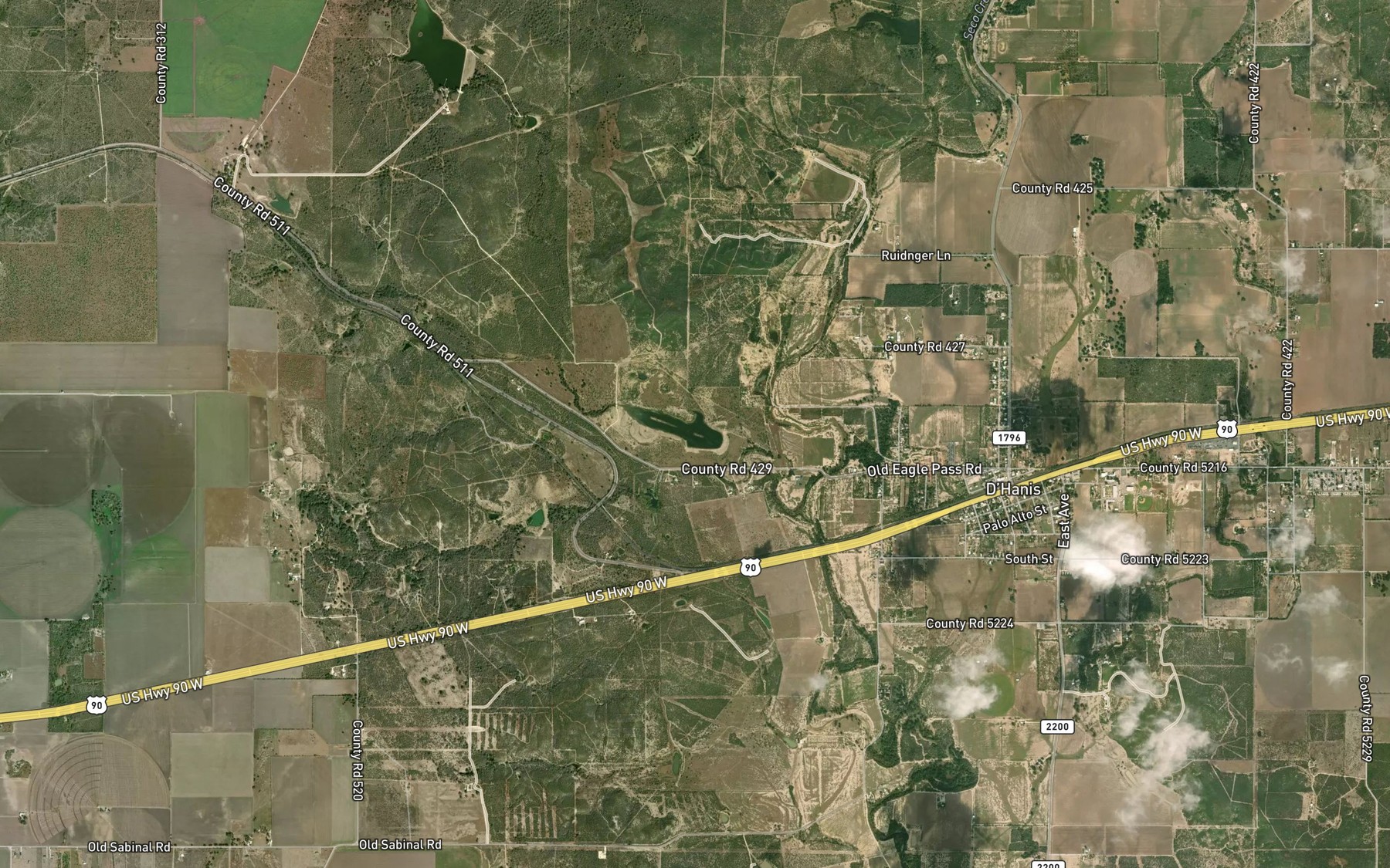 Satellite map of the Primos Lake