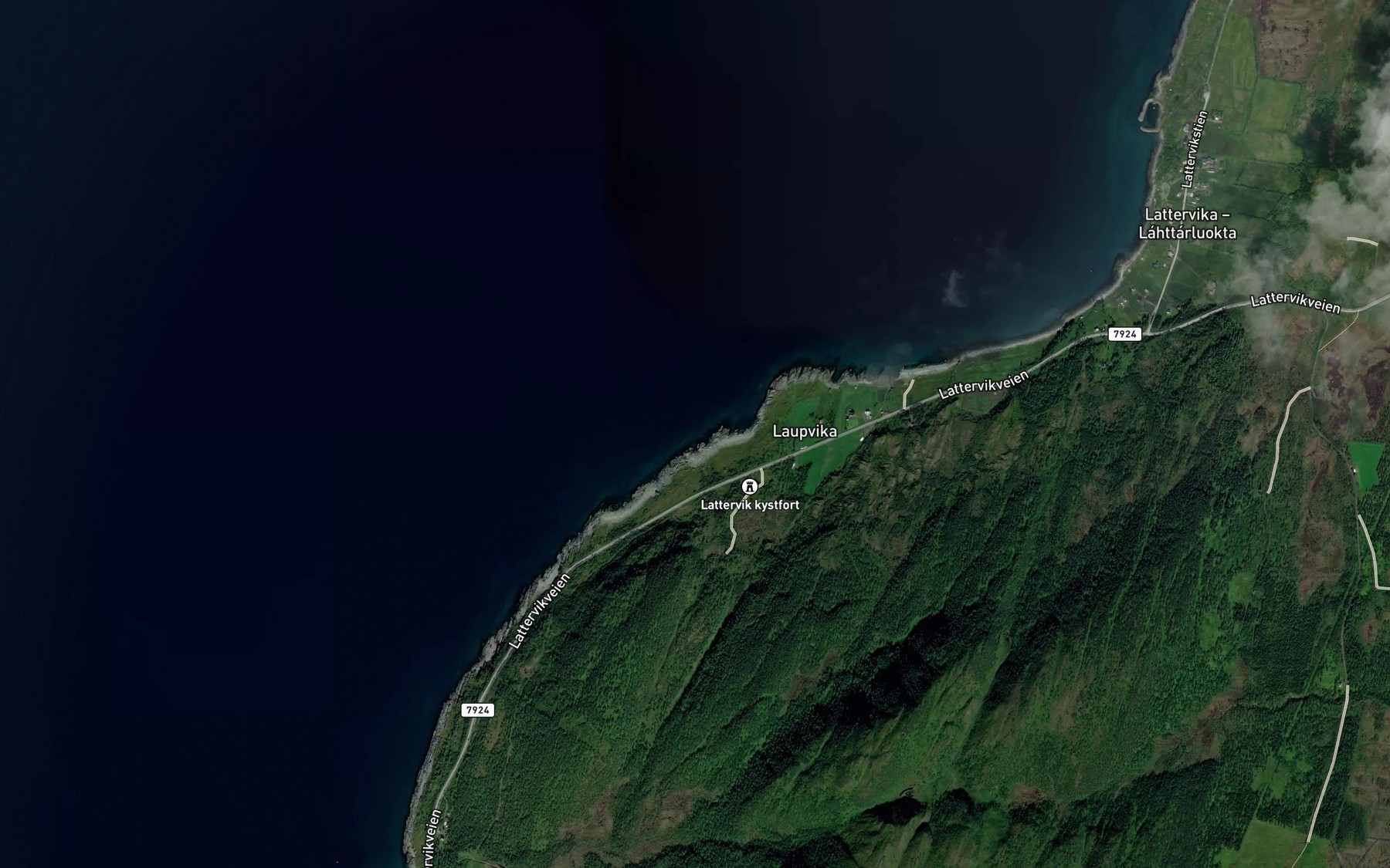 Satellite map of the Skavika