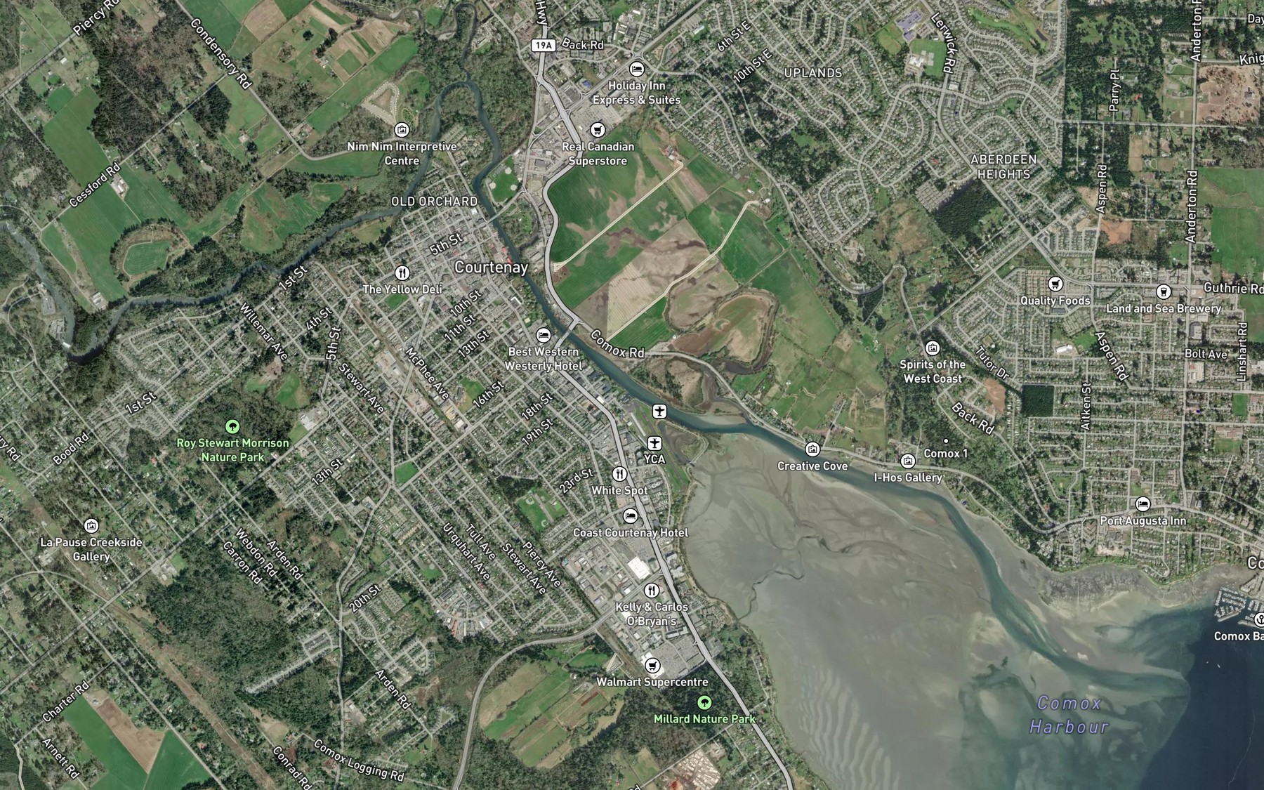 Satellite map of the Courtenay Airpark Water Aerodrome