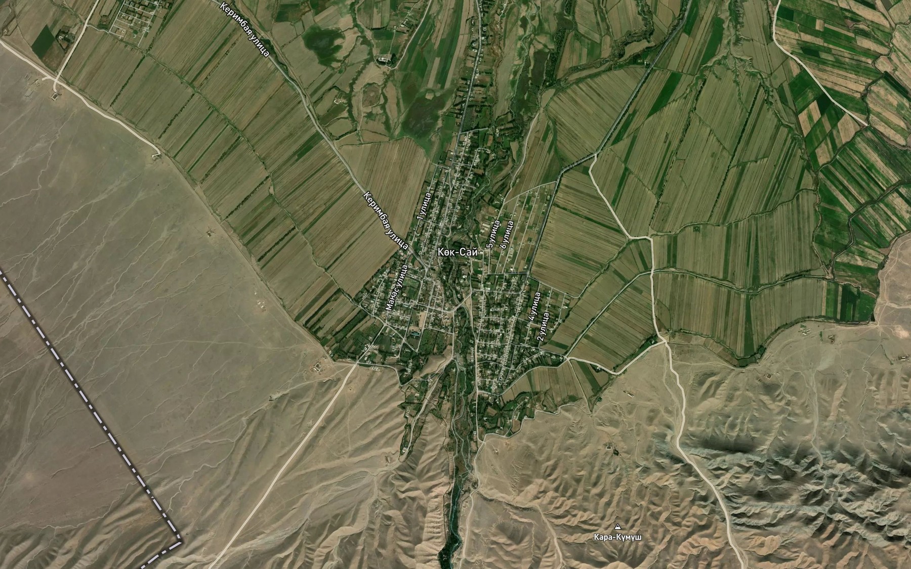Satellite map of the Aryk Ak-Dzhar