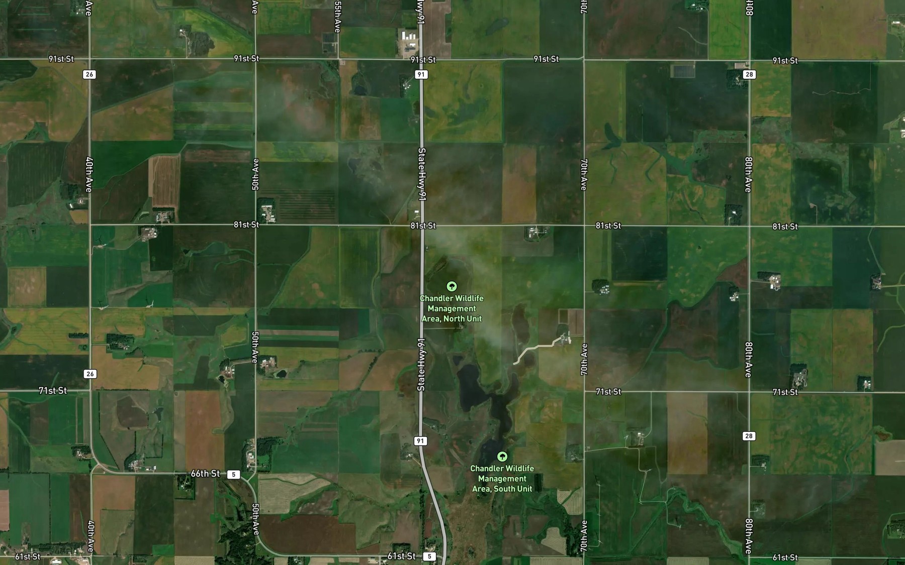 Satellite map of the Moon Lake