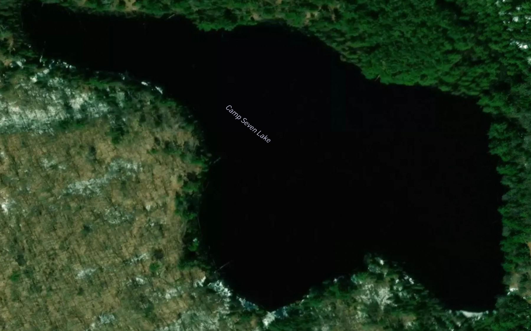 Satellite map of the Camp Seven Lake
