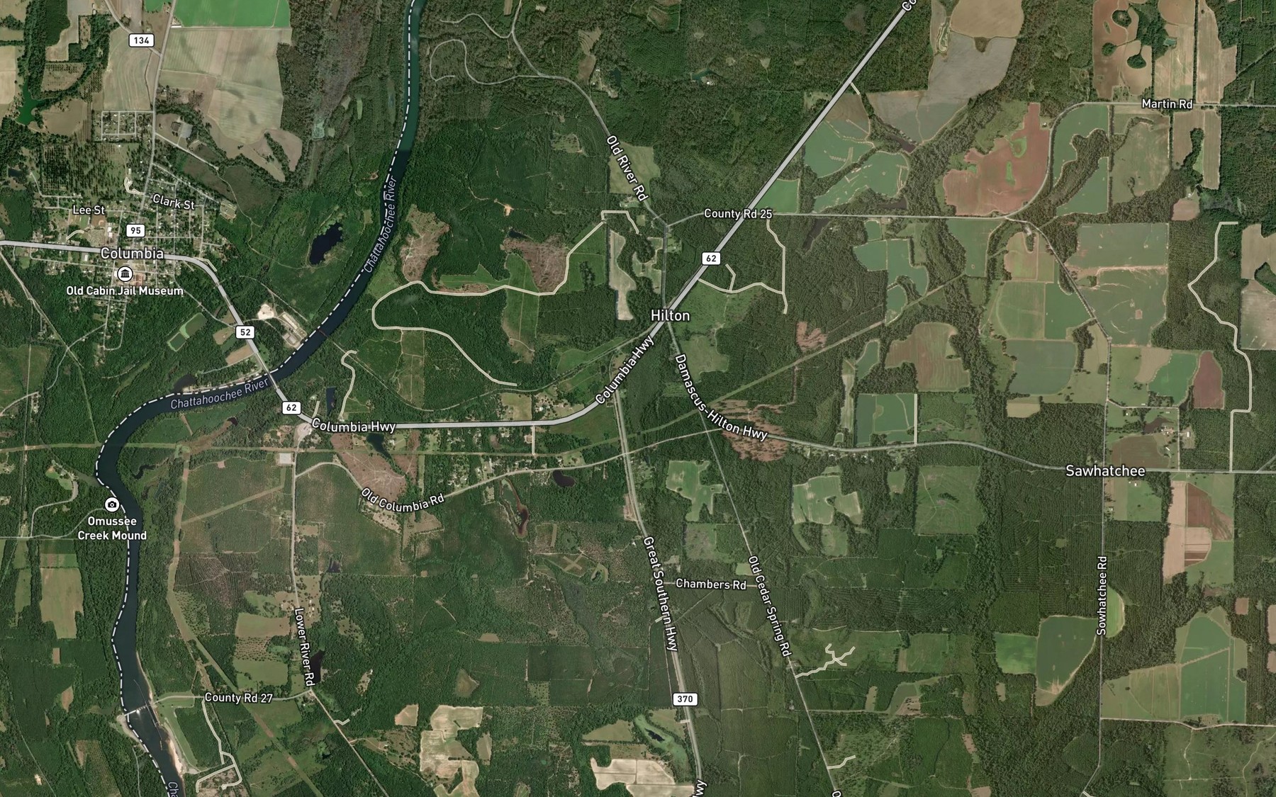 Satellite map of the Jackson Pond