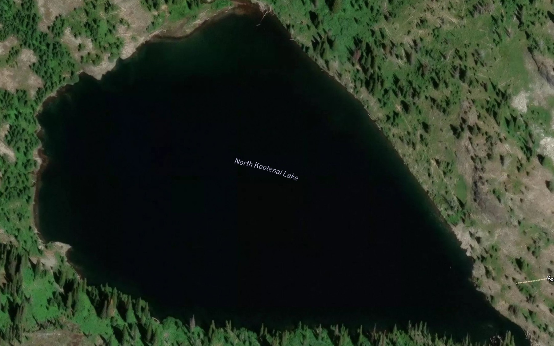 Satellite map of the North Kootenai Lake