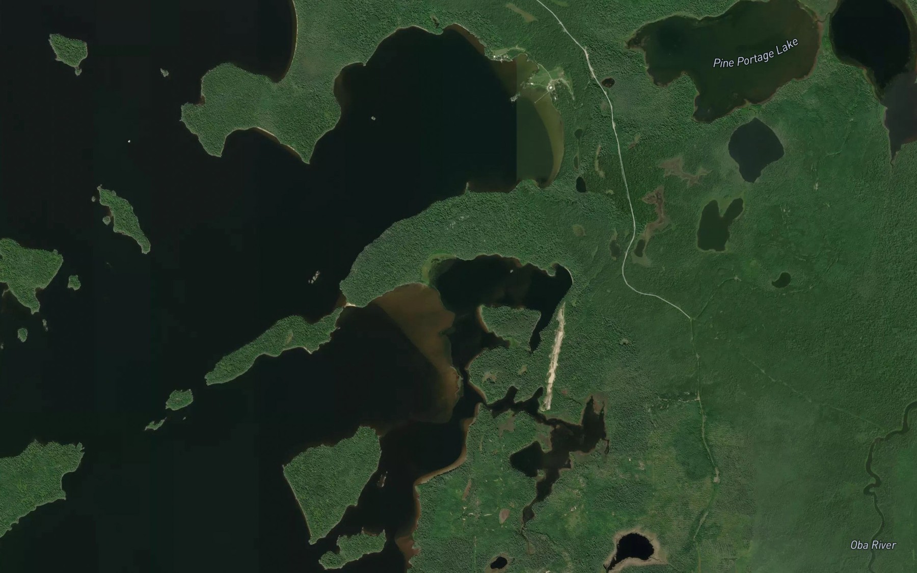 Satellite map of the Burnt Bay