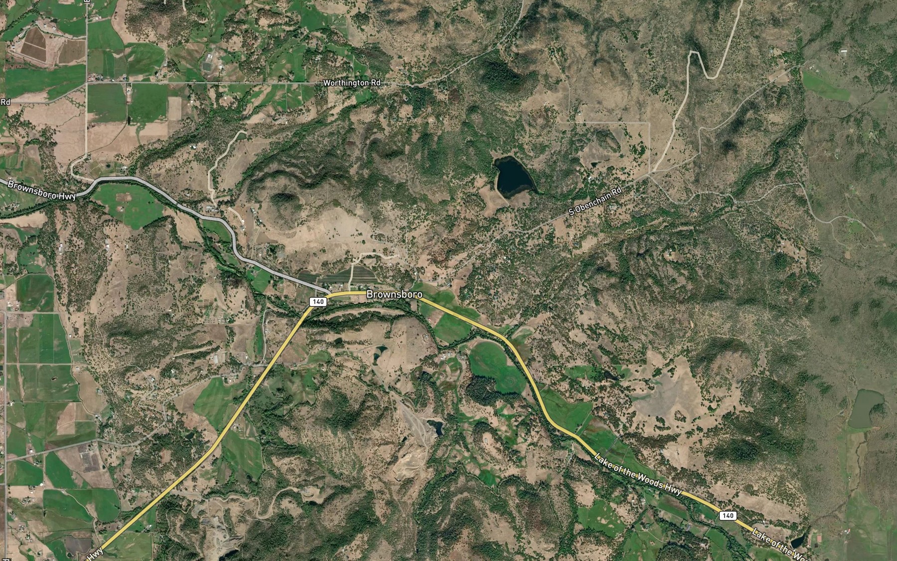 Satellite map of the Woolfolk Reservoir Number Two