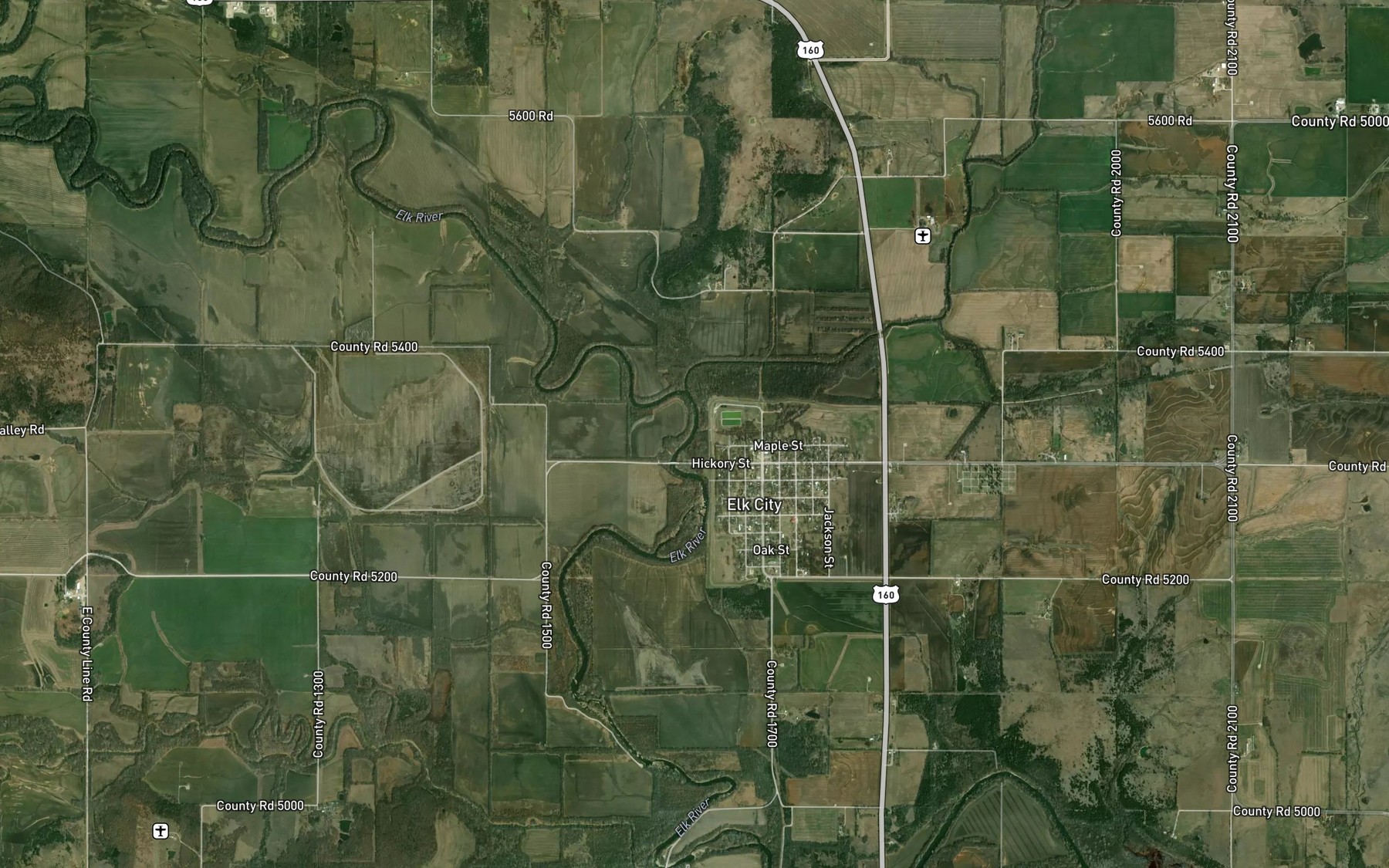 Satellite map of the Duck Creek