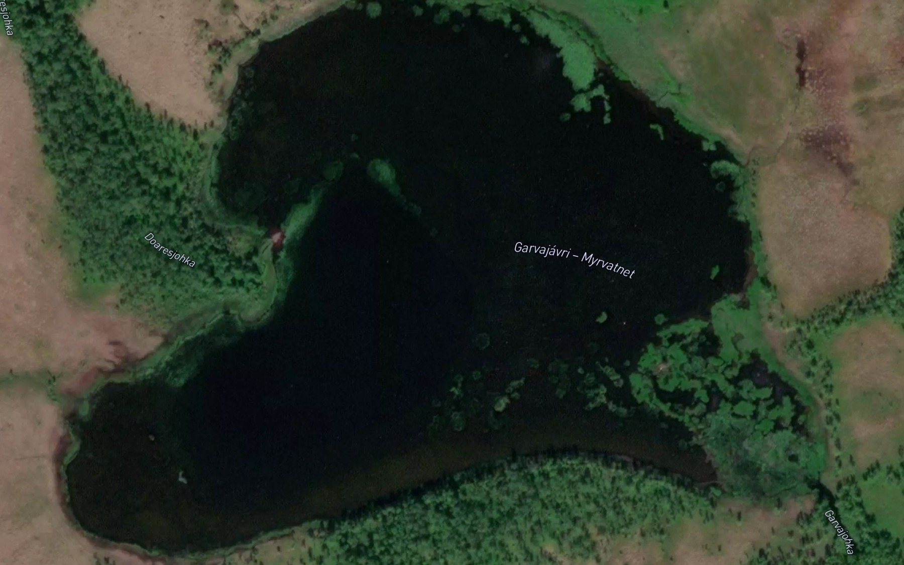 Satellite map of the Garvajavri