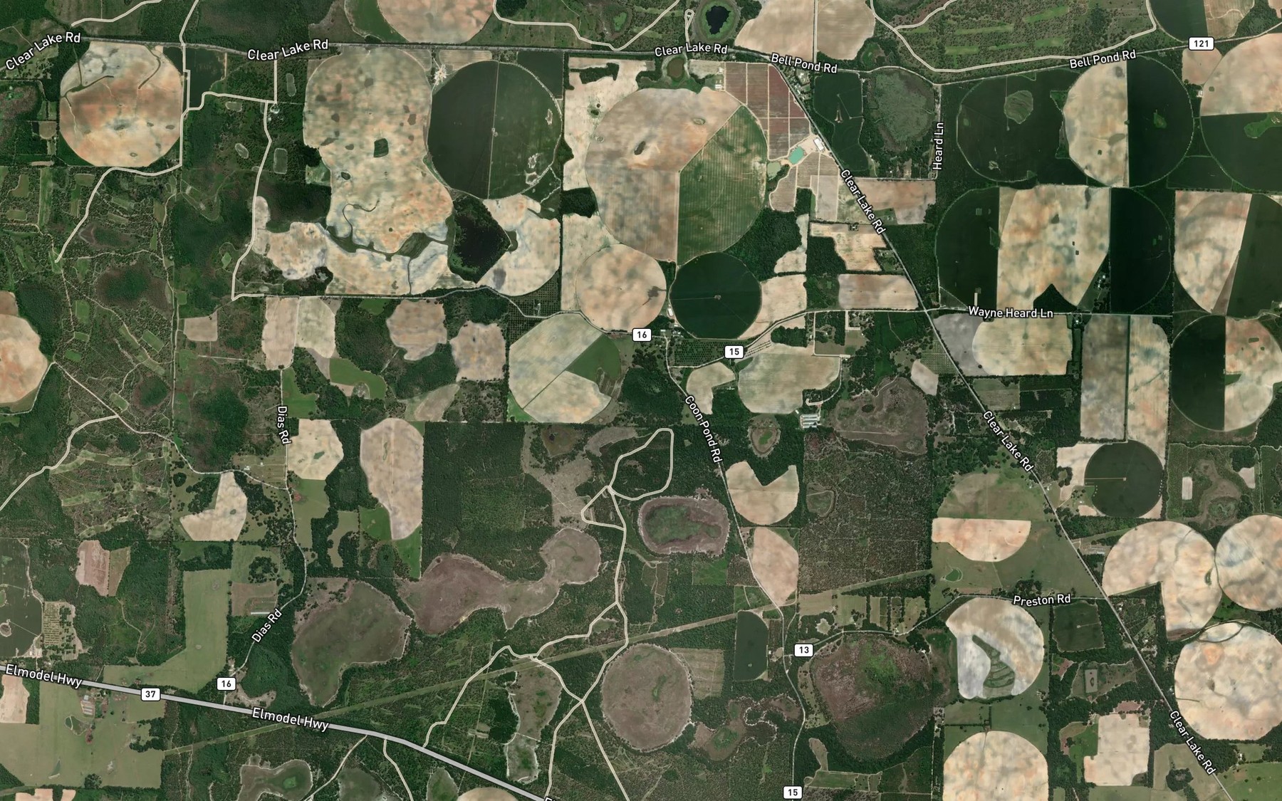Satellite map of the Coon Pond