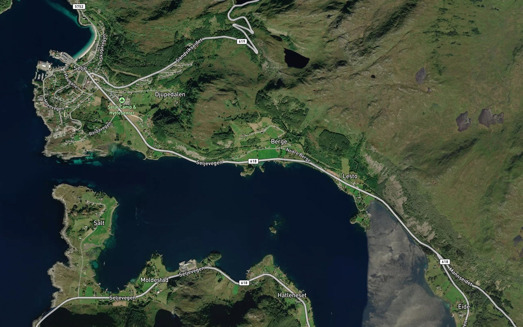 Satellite map of the Bergshamna