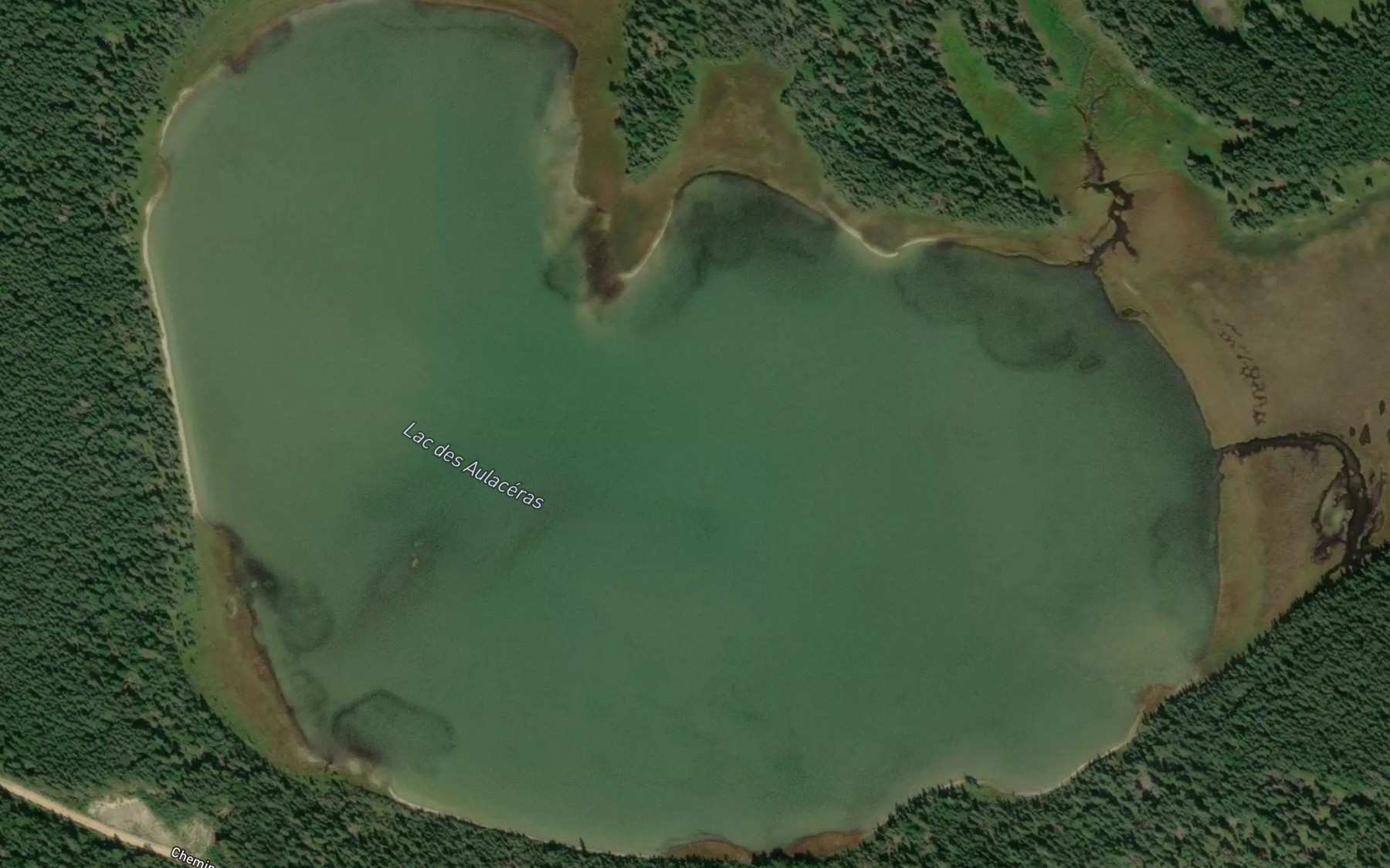 Satellite map of the Lac des Aulaceras