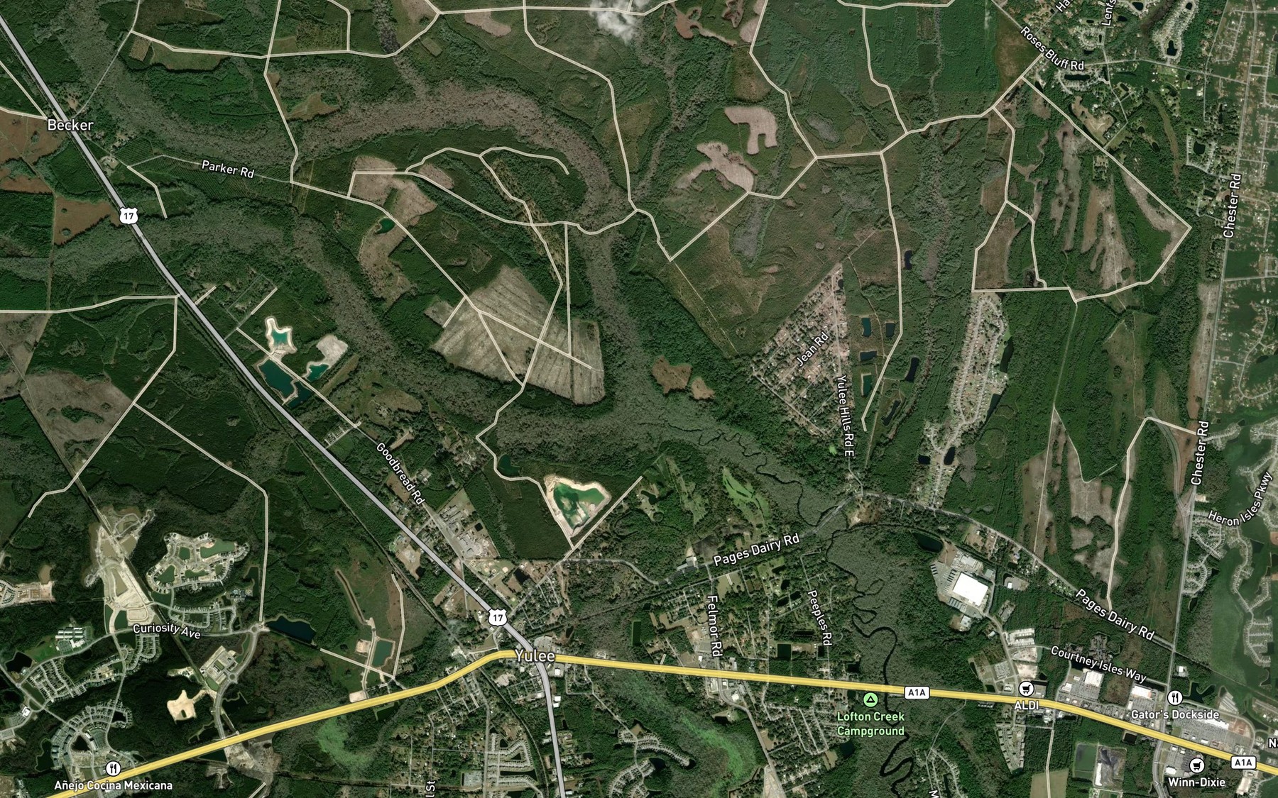 Satellite map of the McQueen Creek