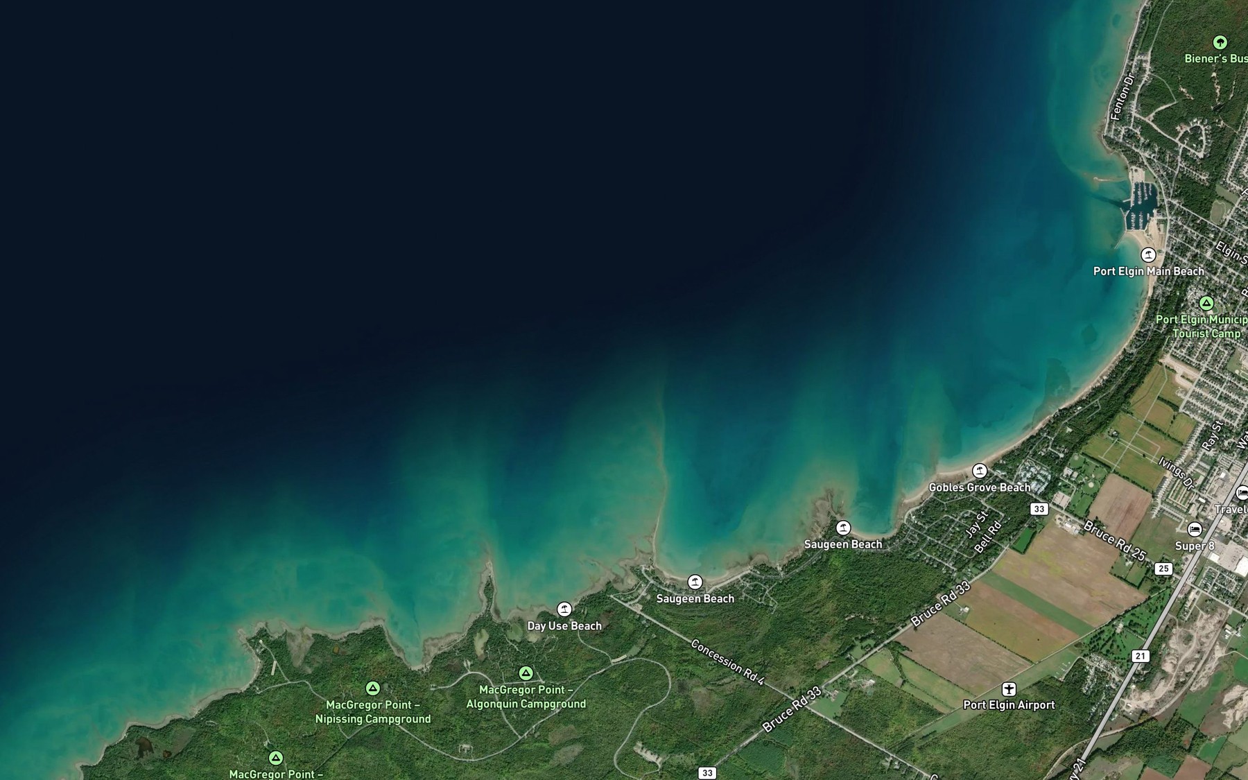 Satellite map of the Boyer Reef